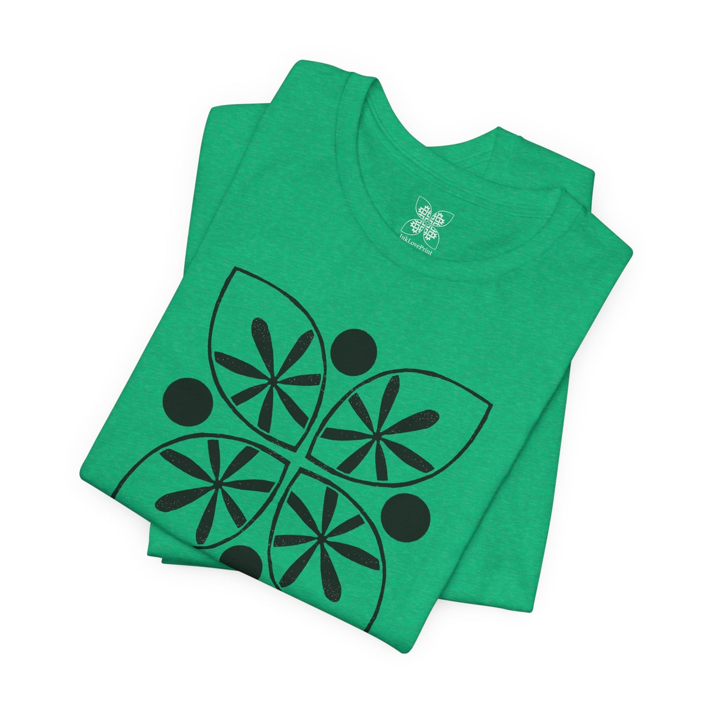 Black Flower Motif Unisex T-Shirt - InkLovePrint