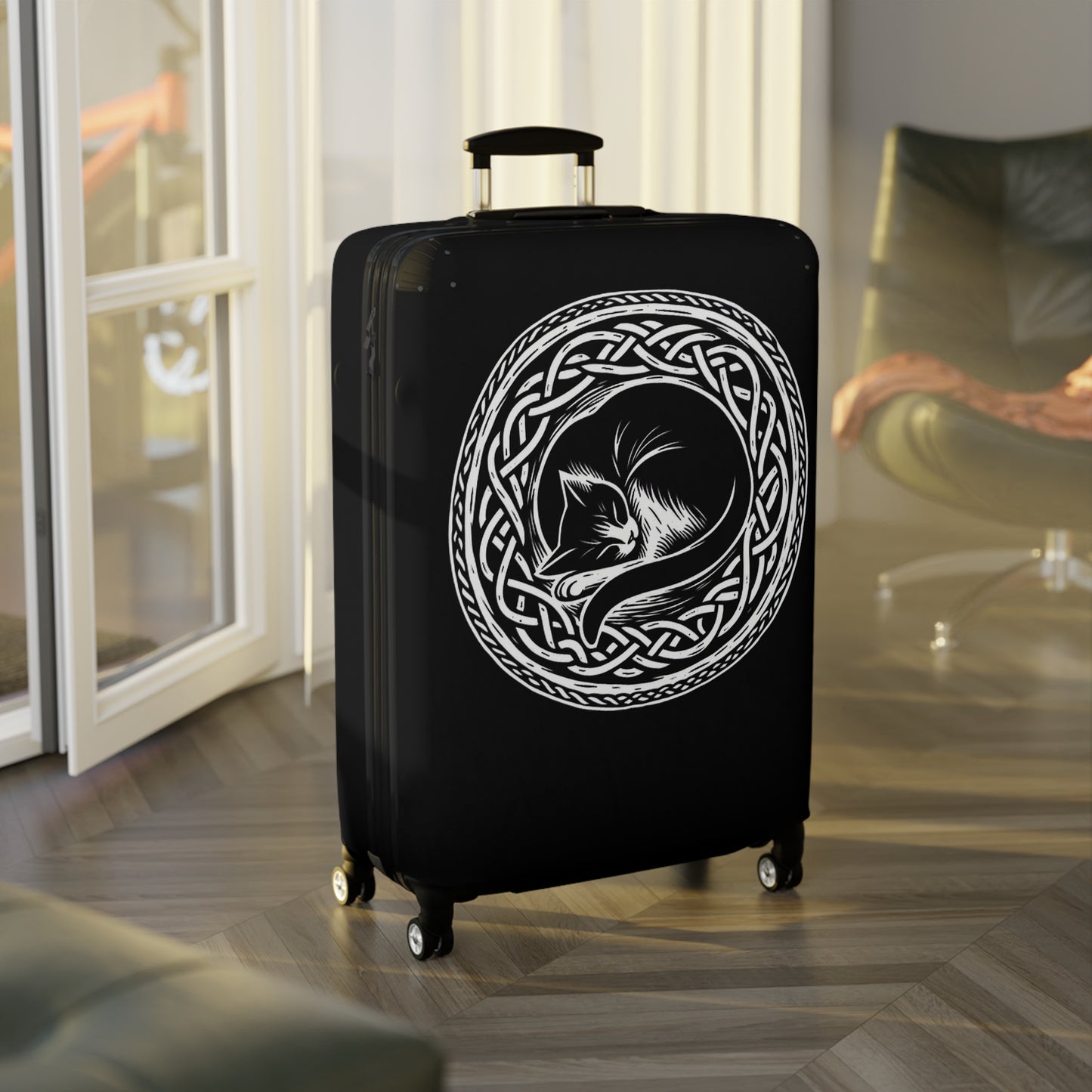 Celtic Cat Luggage Cover - InkLovePrint