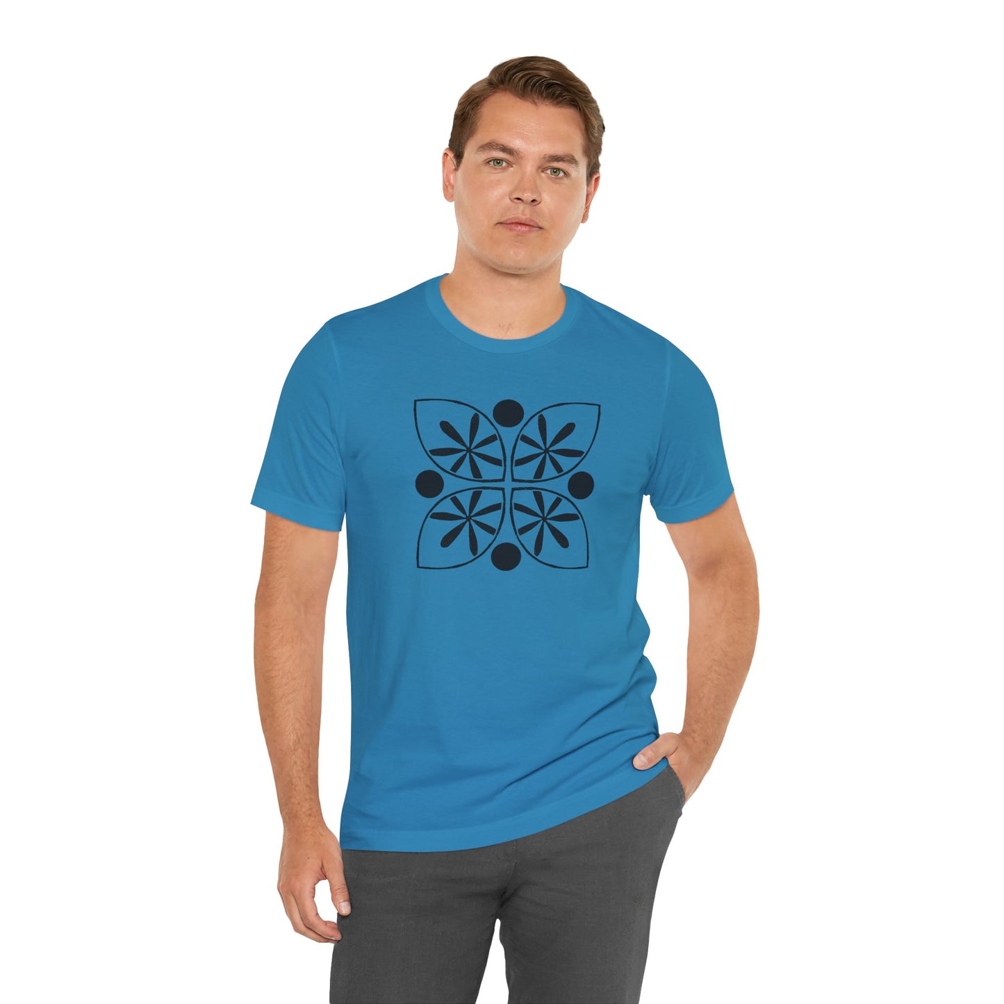Black Flower Motif Unisex T-Shirt - InkLovePrint