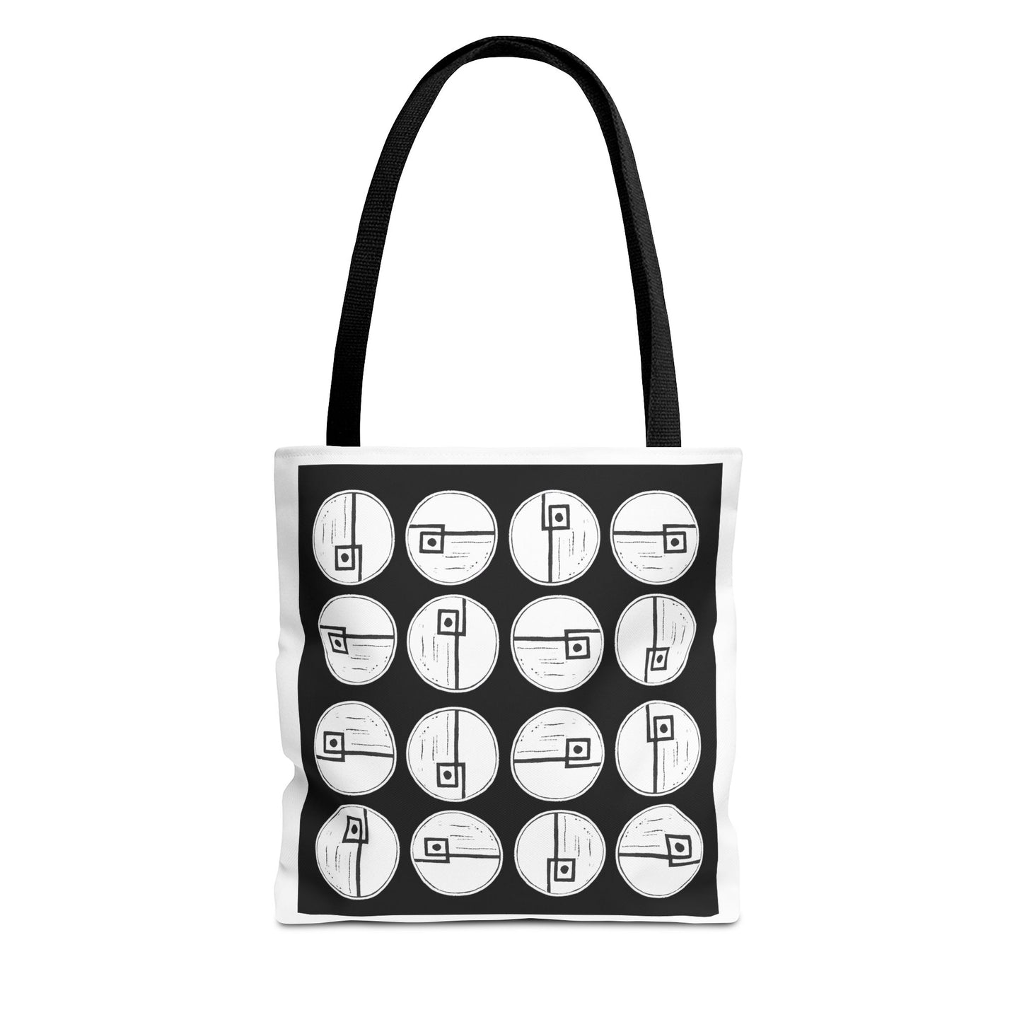 Rotating Rectangle Black Tote Bag - InkLovePrint