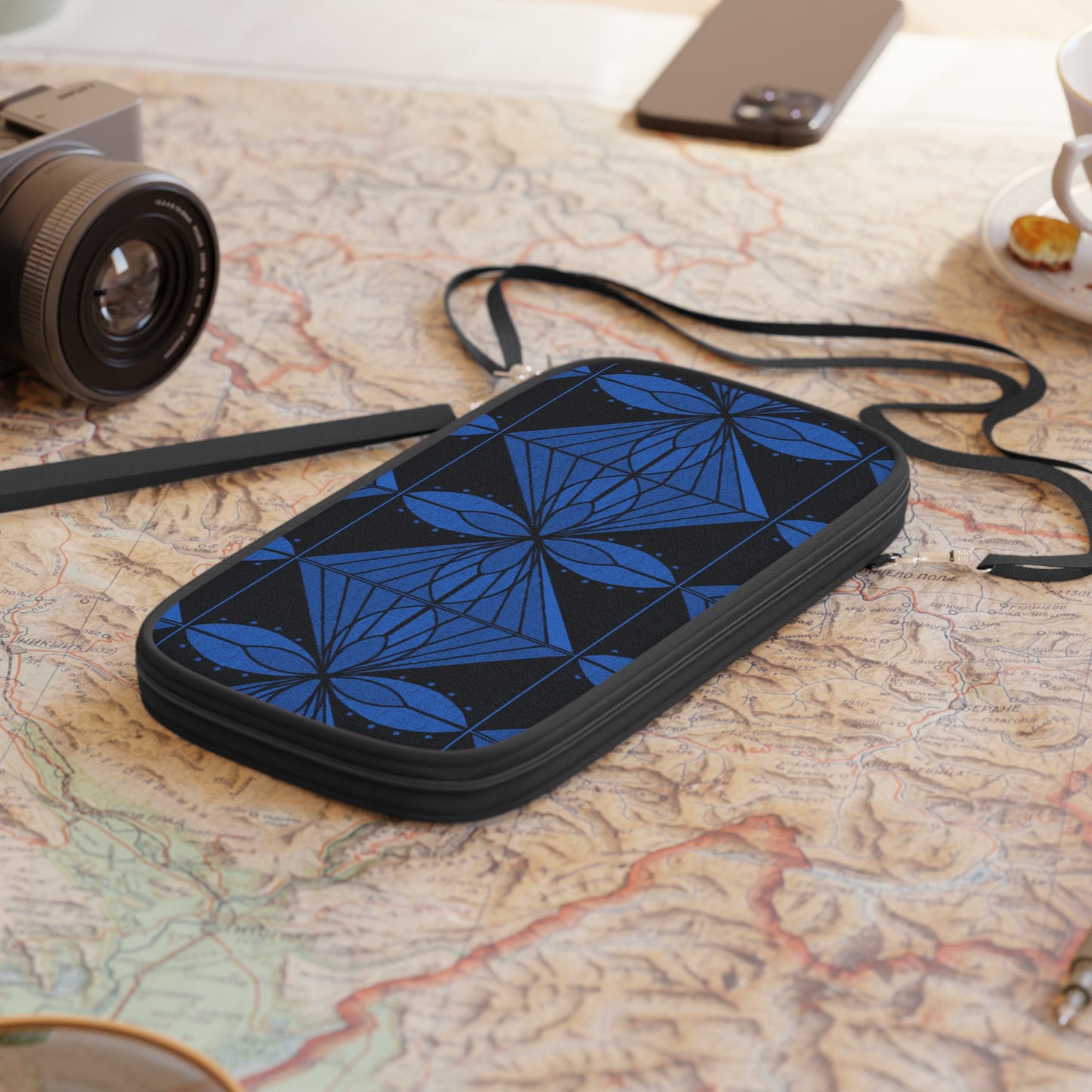 Geometric Blue 1 Passport Wallet - InkLovePrint