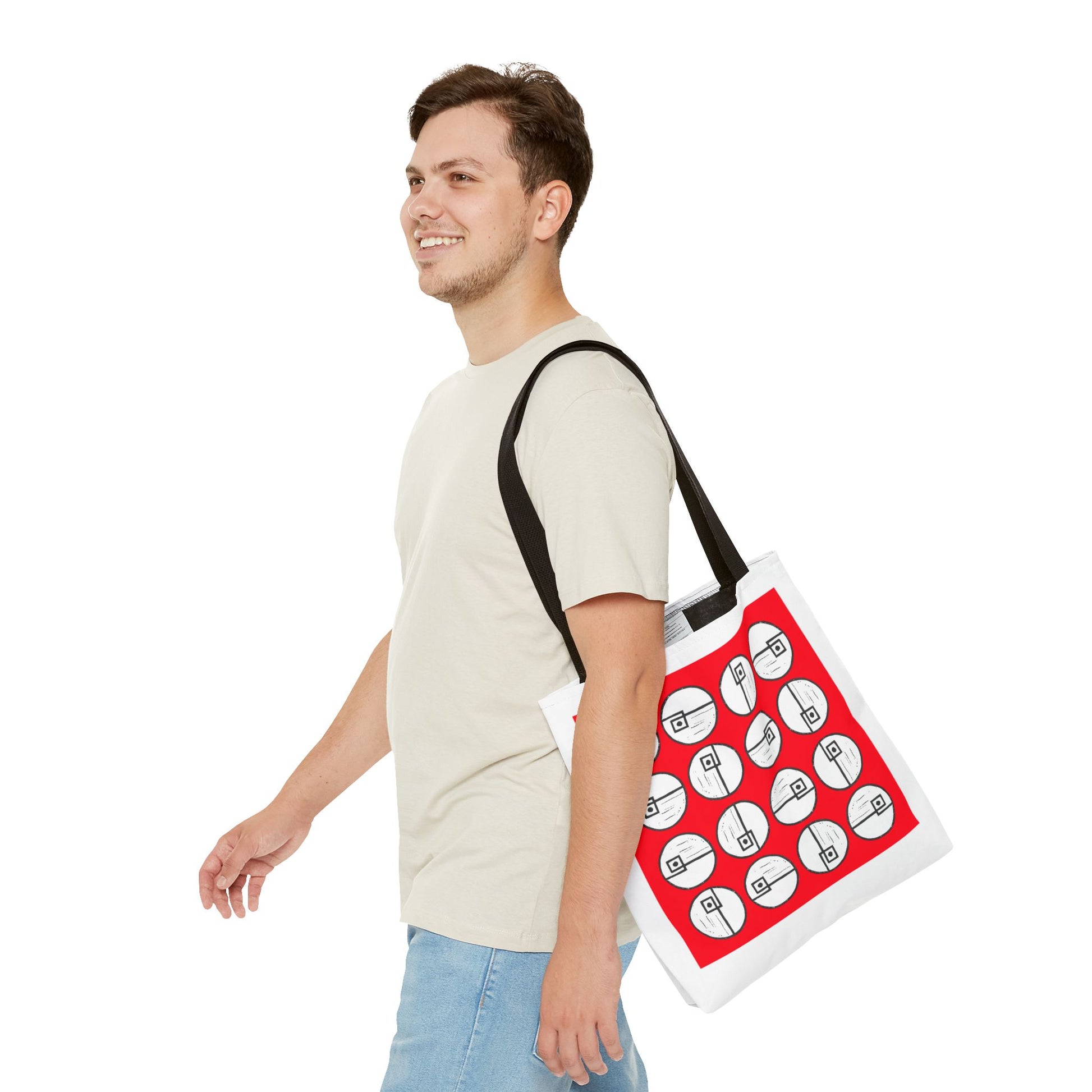 Rotating Rectangle Red Tote Bag - InkLovePrint