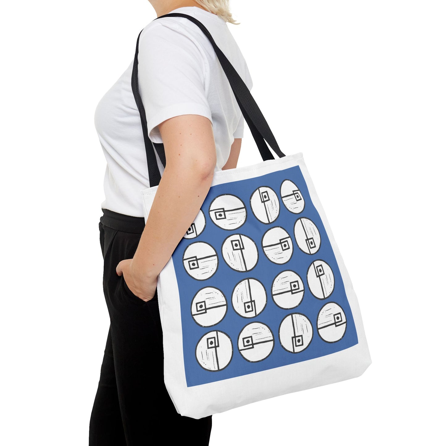 Rotating Rectangle Blue Tote Bag - InkLovePrint