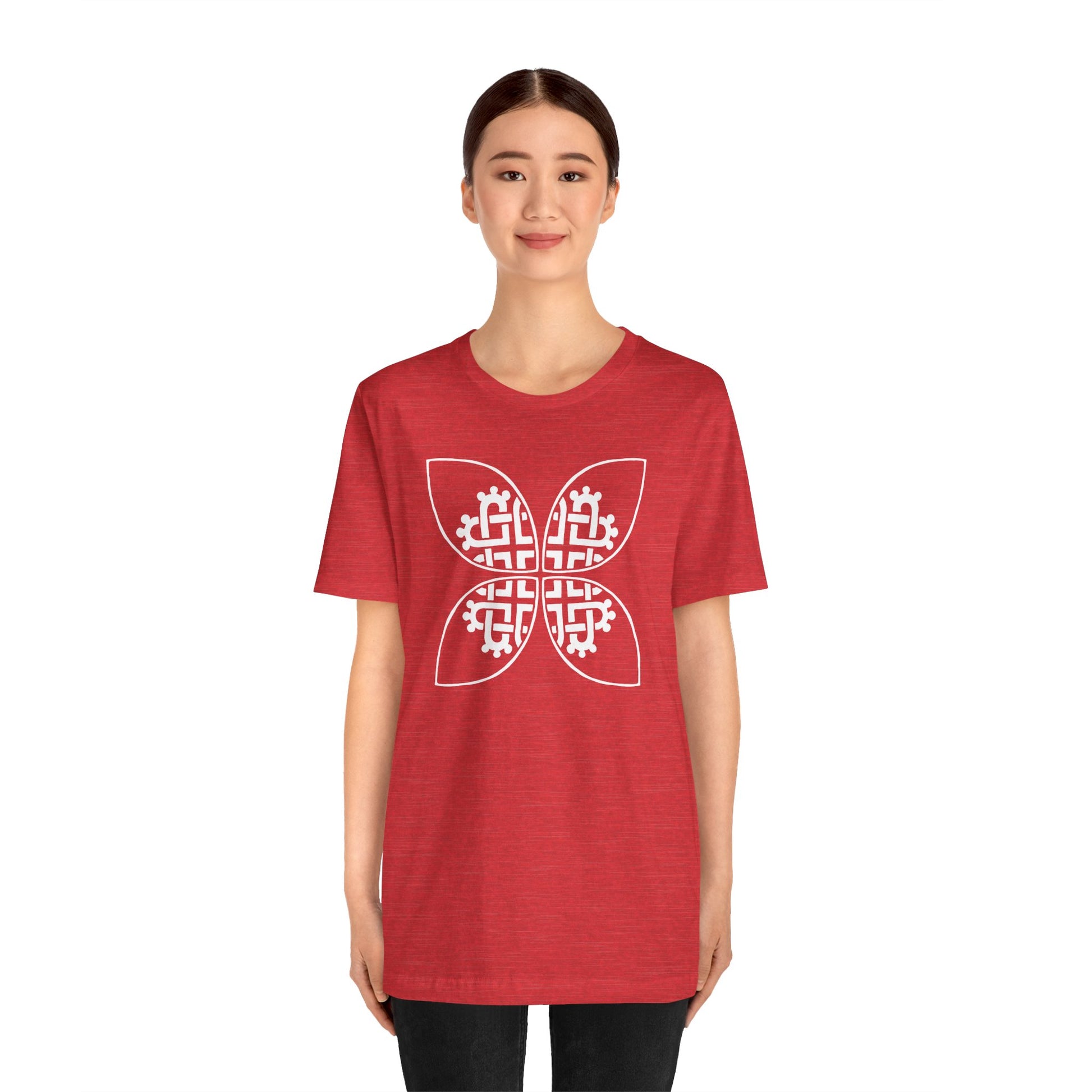 Celtic Heart Motif White Design T-Shirt - InkLovePrint