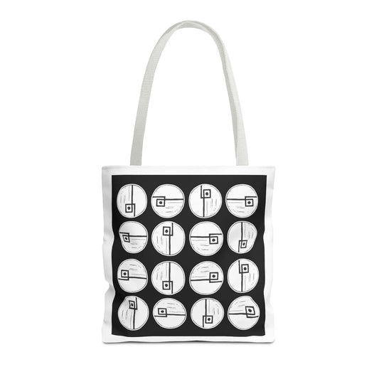 Rotating Rectangle Black Tote Bag - InkLovePrint