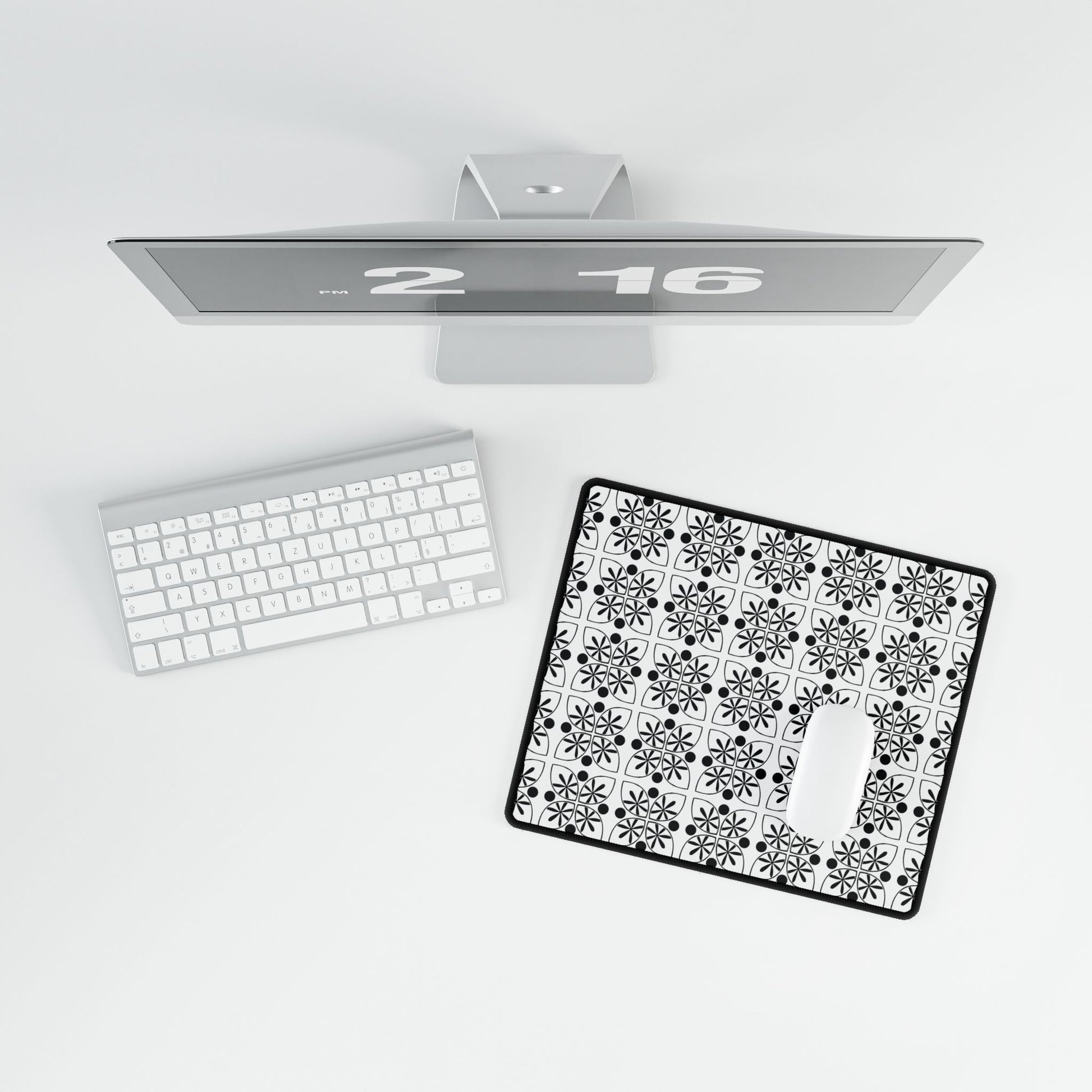 Black Flower Desk Mat - InkLovePrint