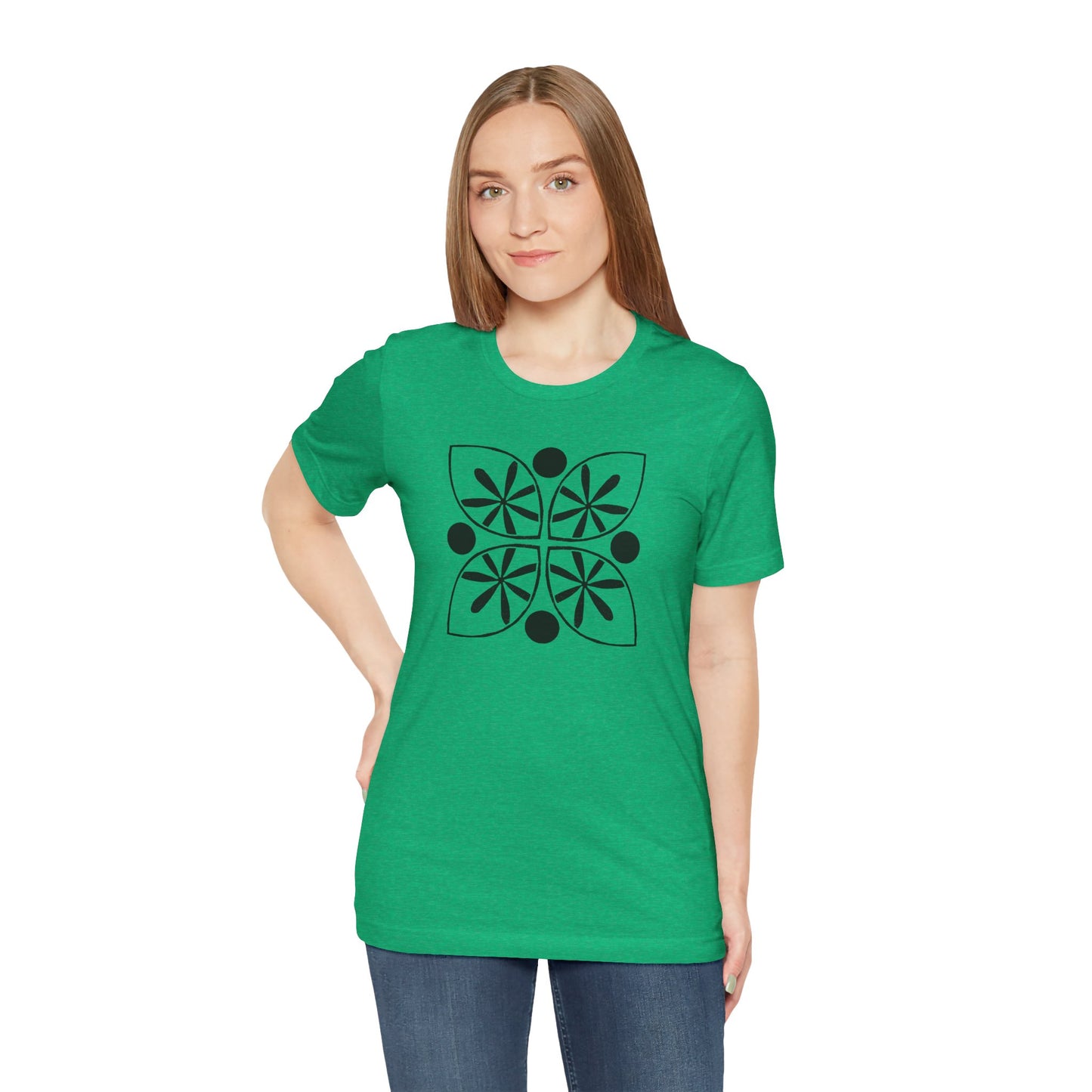 Black Flower Motif Unisex T-Shirt - InkLovePrint