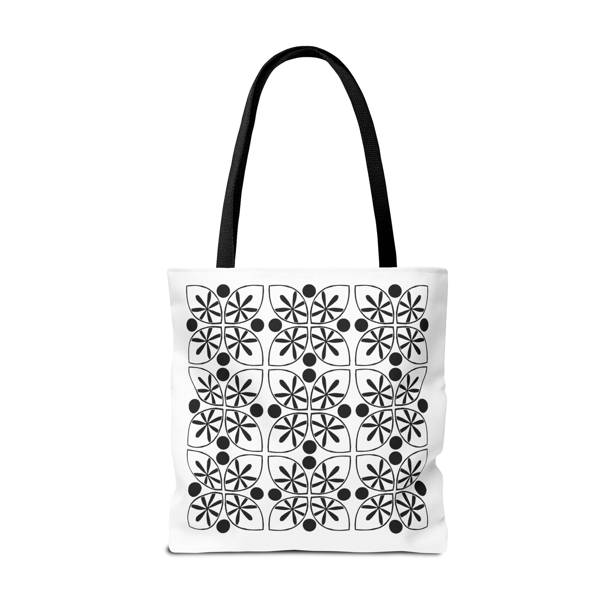 Black Flower Tote Bag - InkLovePrint