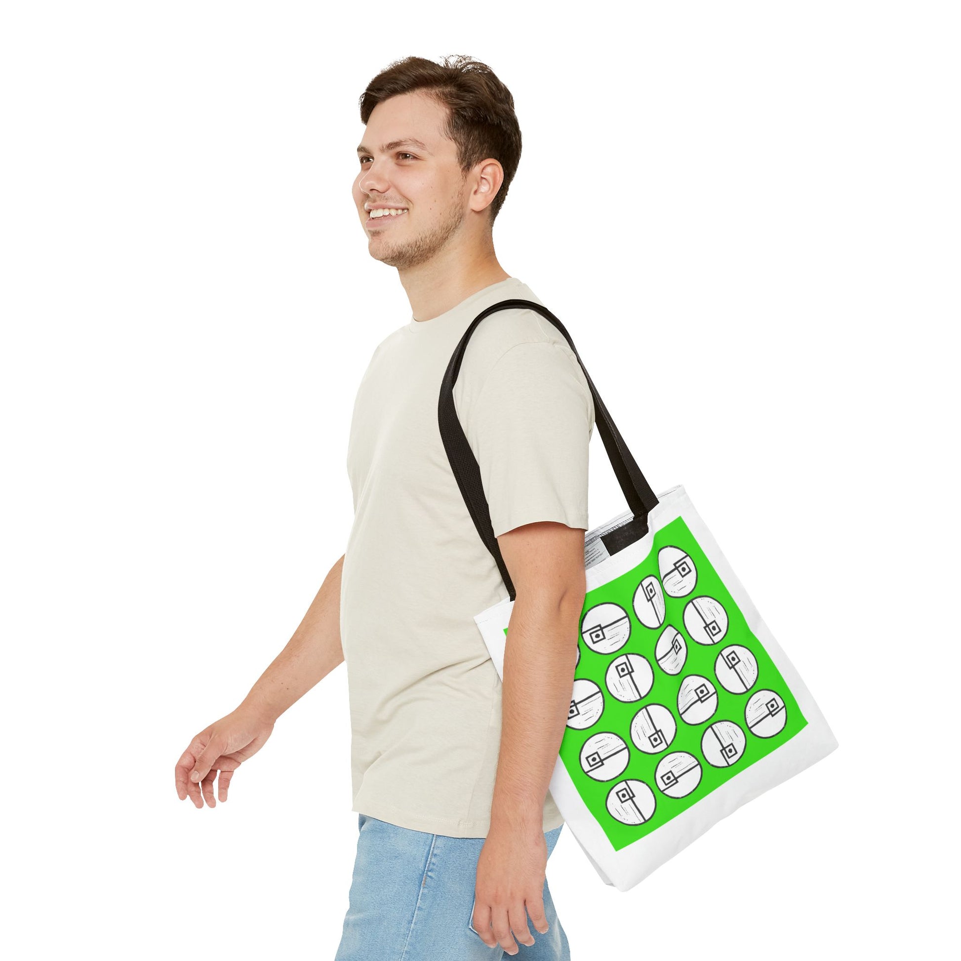 Rotating Rectangle Green Tote Bag - InkLovePrint
