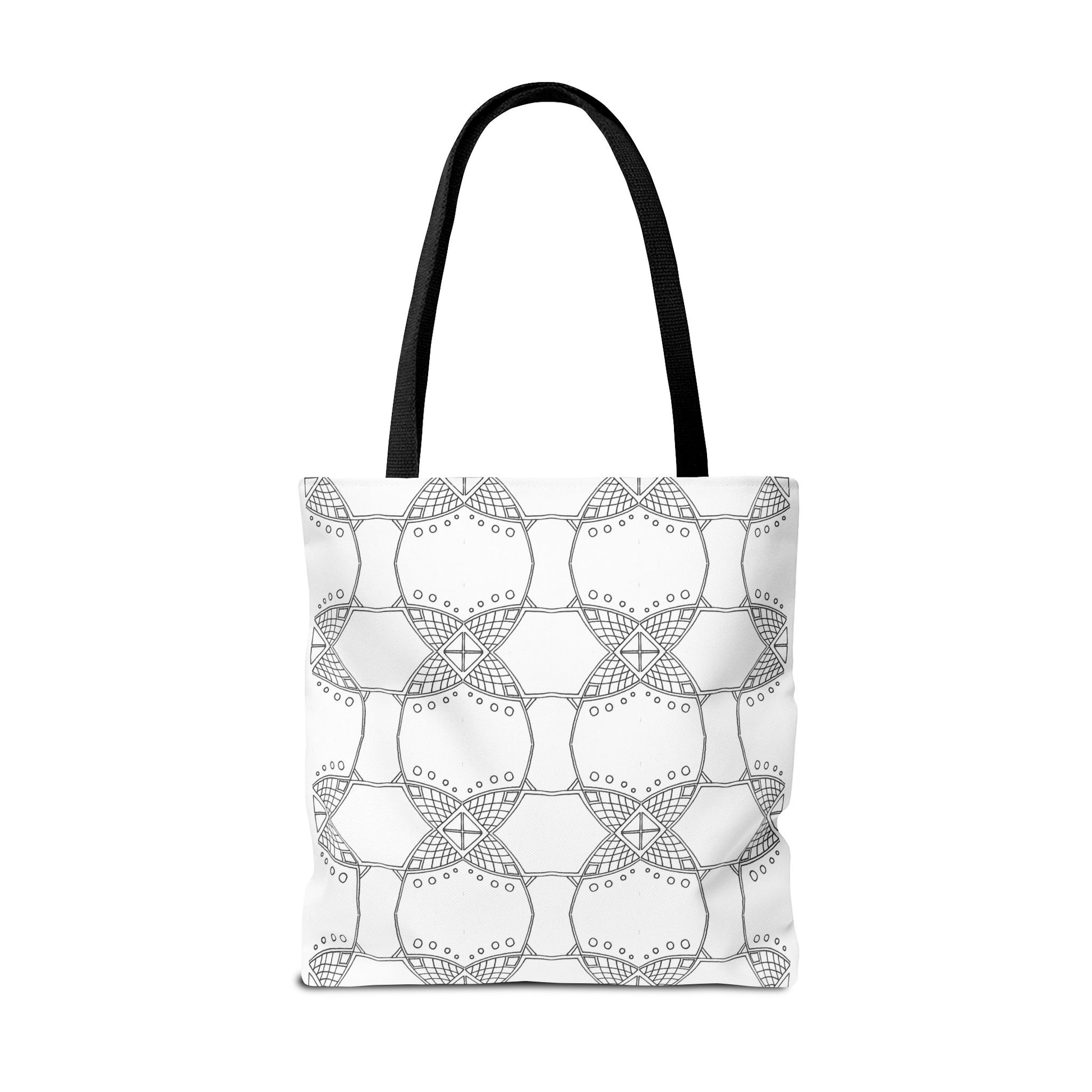 Grid Line Pattern Tote Bag - InkLovePrint