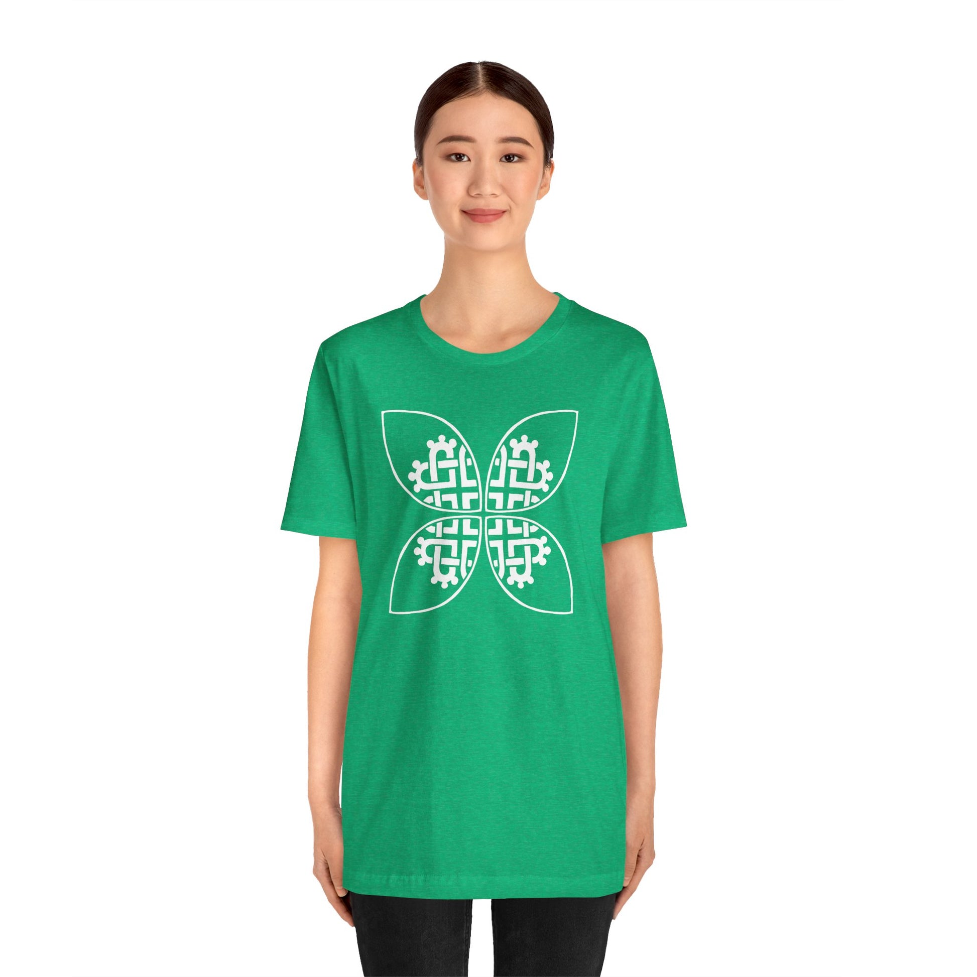 Celtic Heart Motif White Design T-Shirt - InkLovePrint