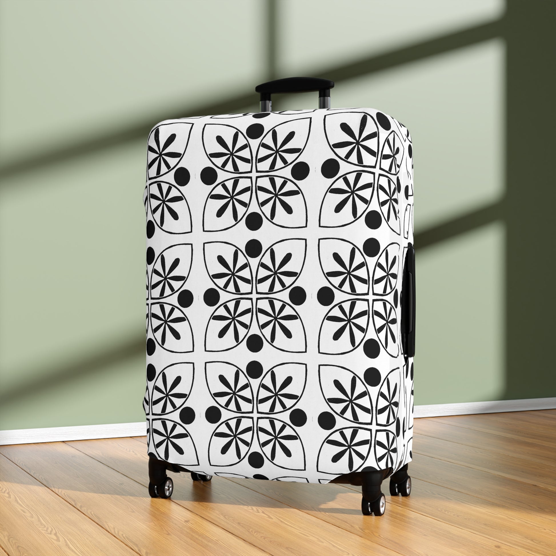 Black Flower Luggage Cover - InkLovePrint