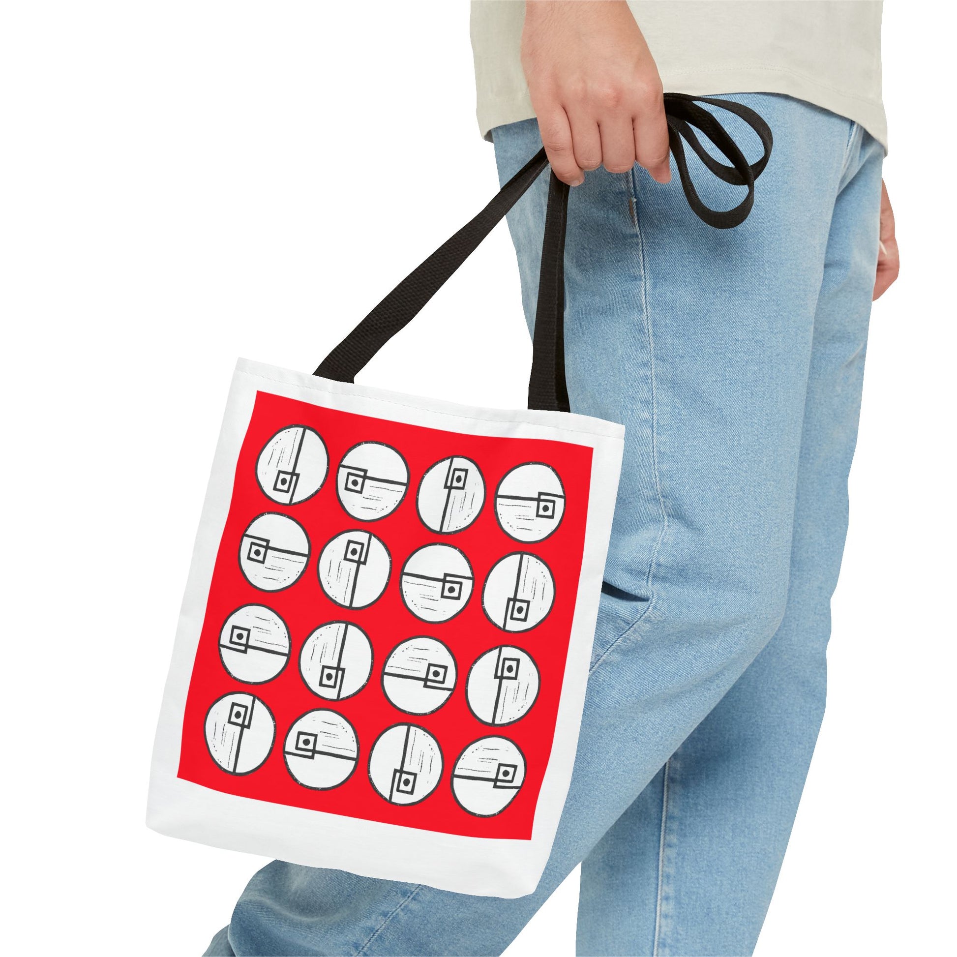Rotating Rectangle Red Tote Bag - InkLovePrint