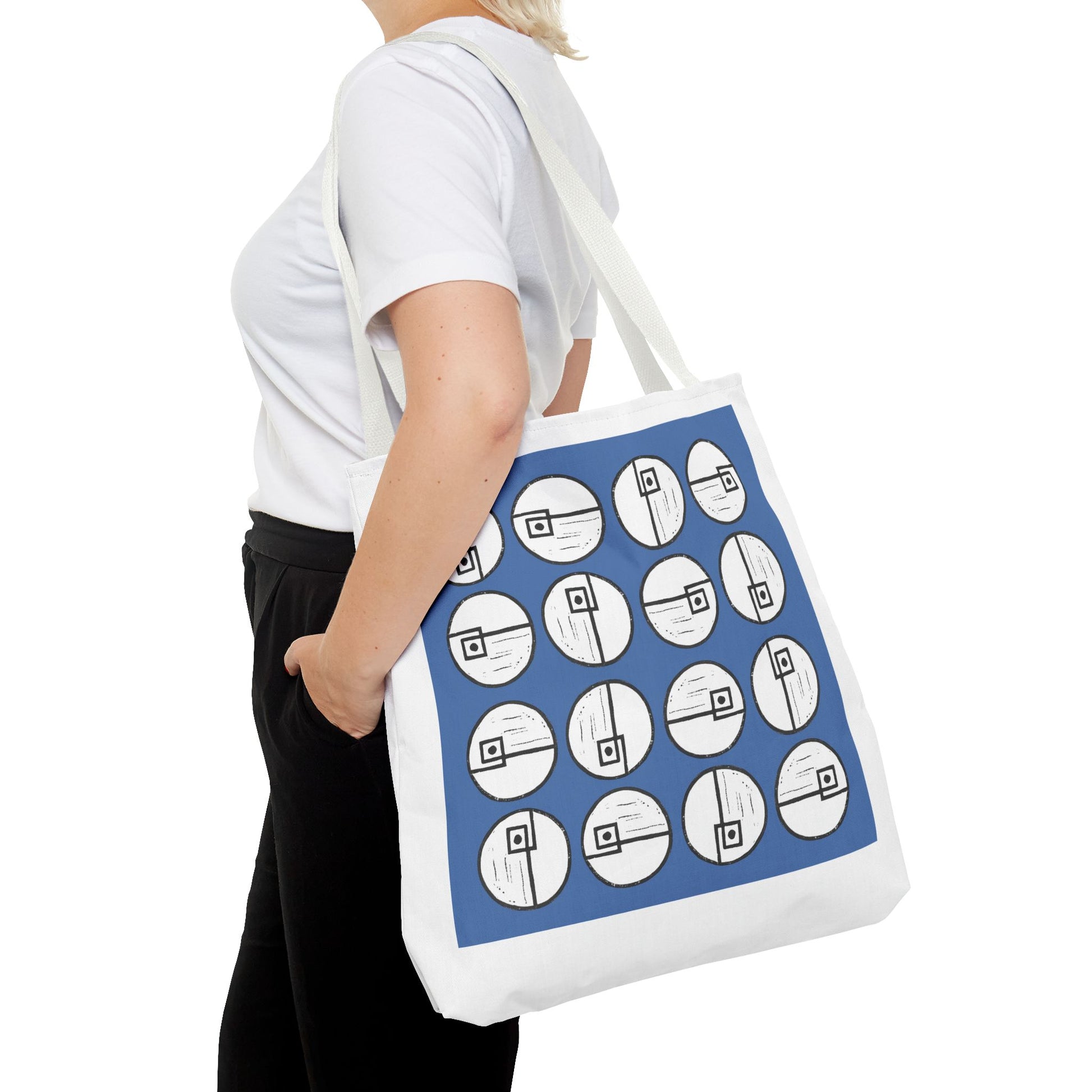 Rotating Rectangle Blue Tote Bag - InkLovePrint