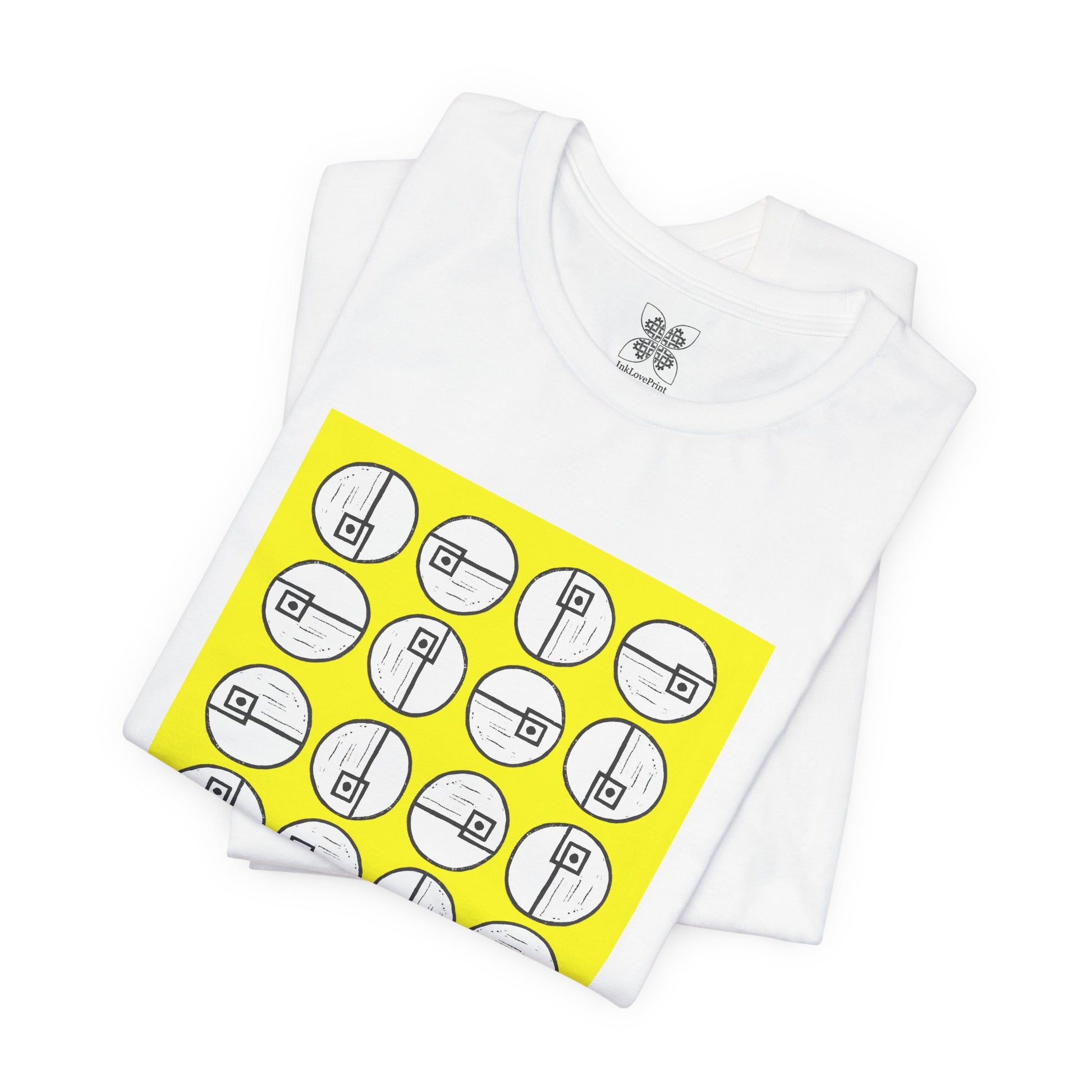 Rotating Rectangle on Yellow Unisex T-Shirt - InkLovePrint