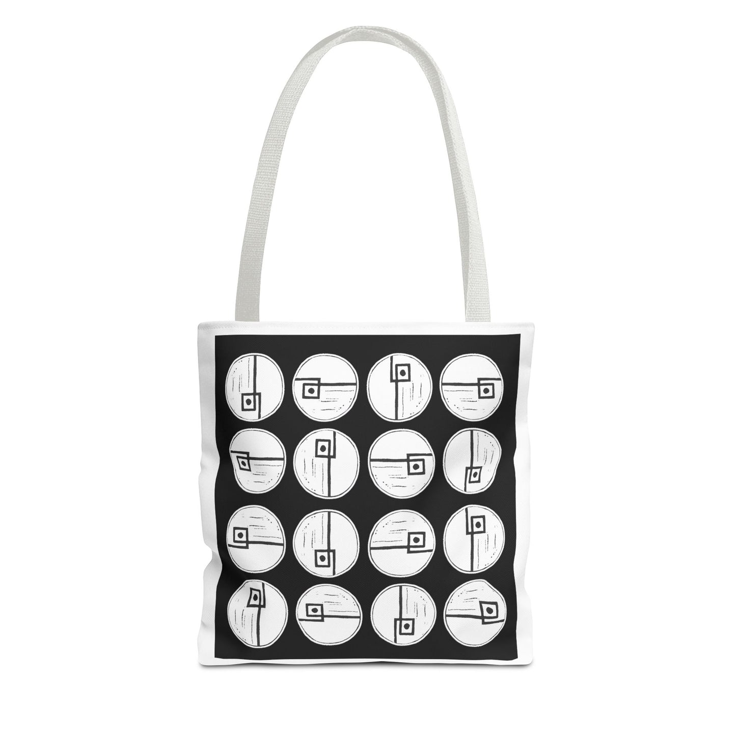 Rotating Rectangle Black Tote Bag - InkLovePrint