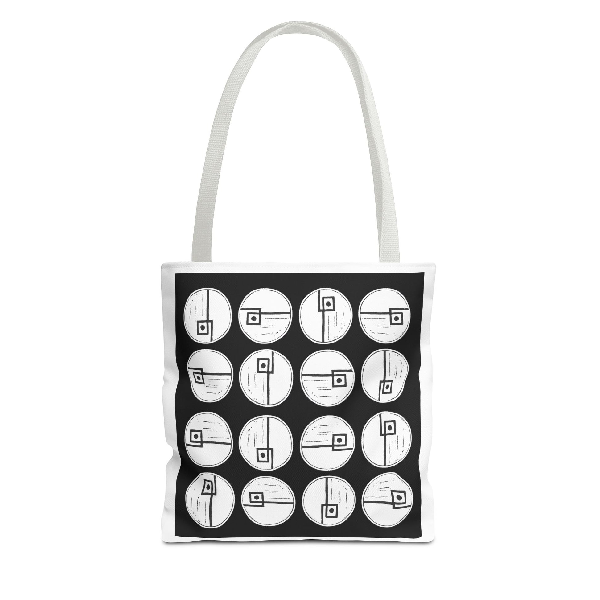 Rotating Rectangle Black Tote Bag - InkLovePrint