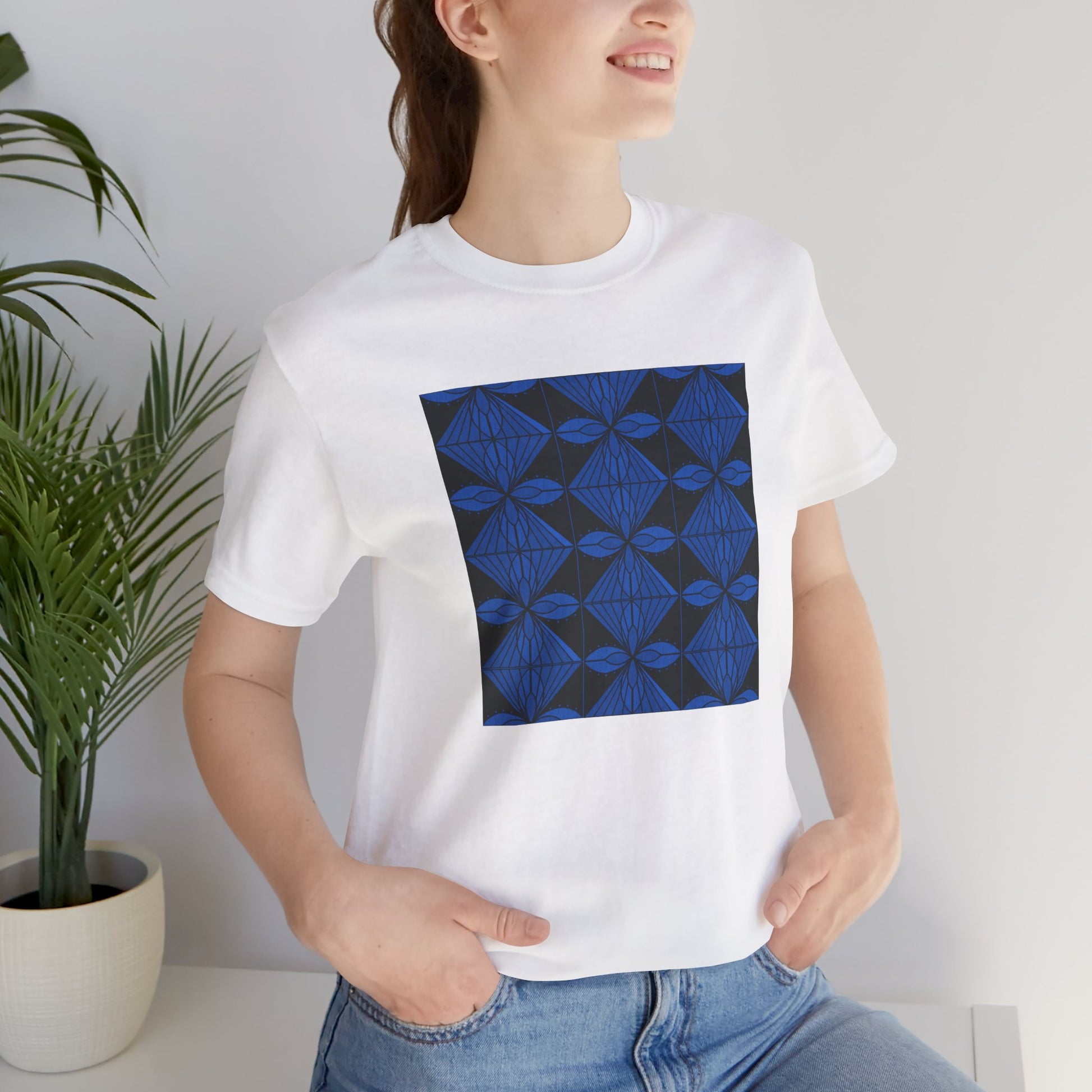 Geometric Blue Unisex T-Shirt - InkLovePrint