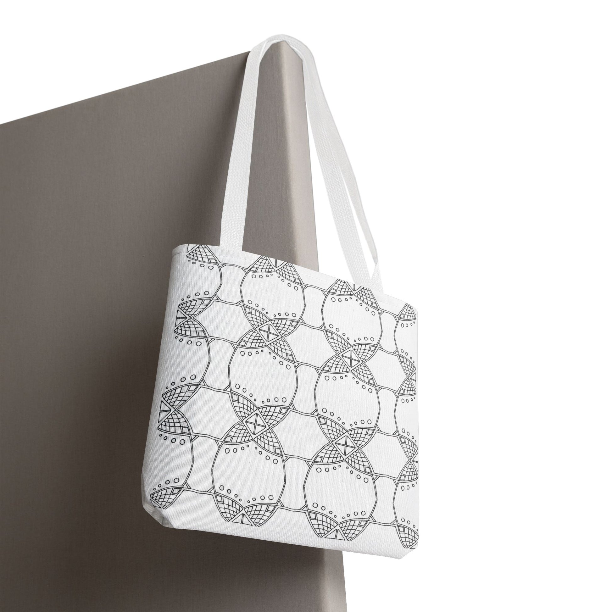 Grid Line Pattern Tote Bag - InkLovePrint