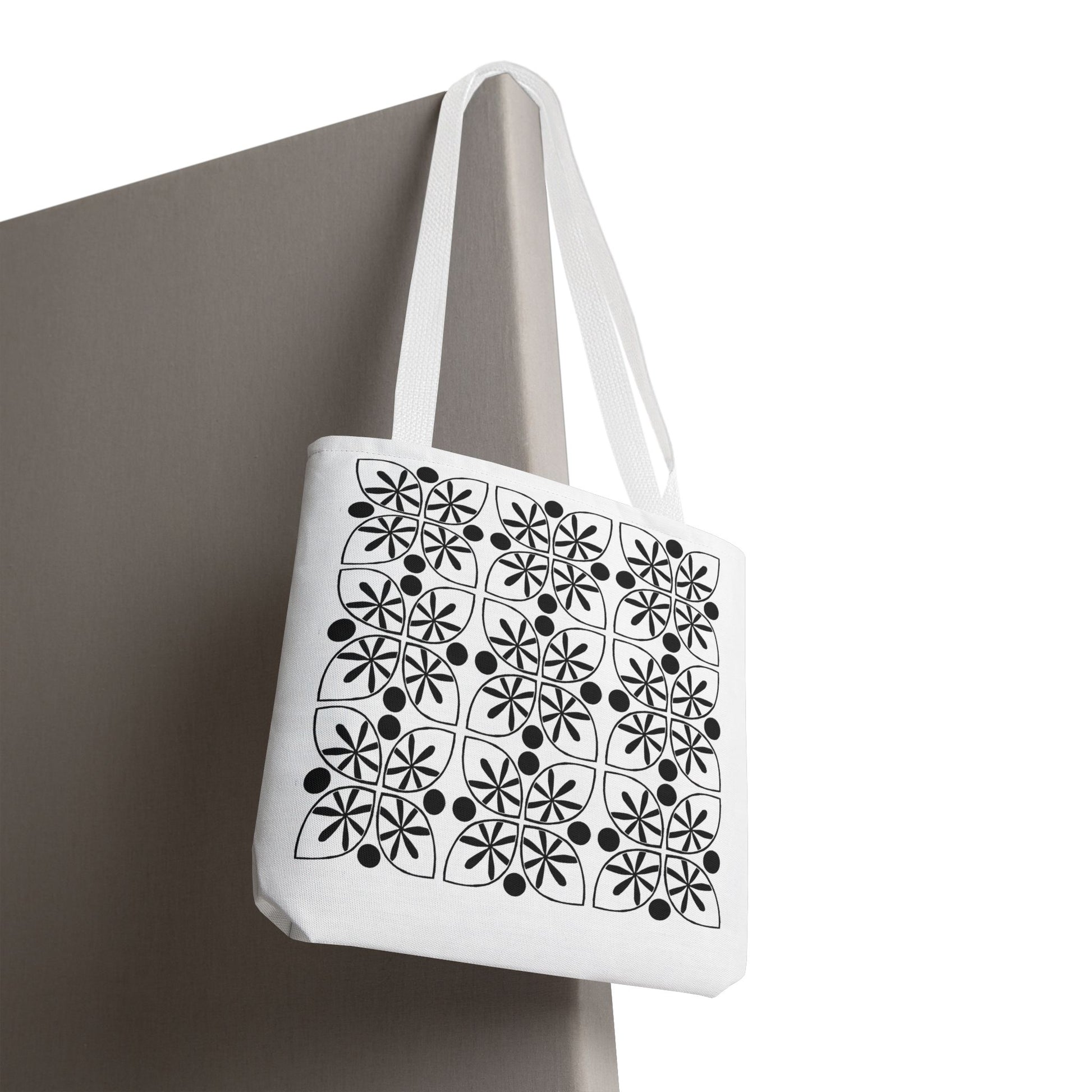 Black Flower Tote Bag - InkLovePrint