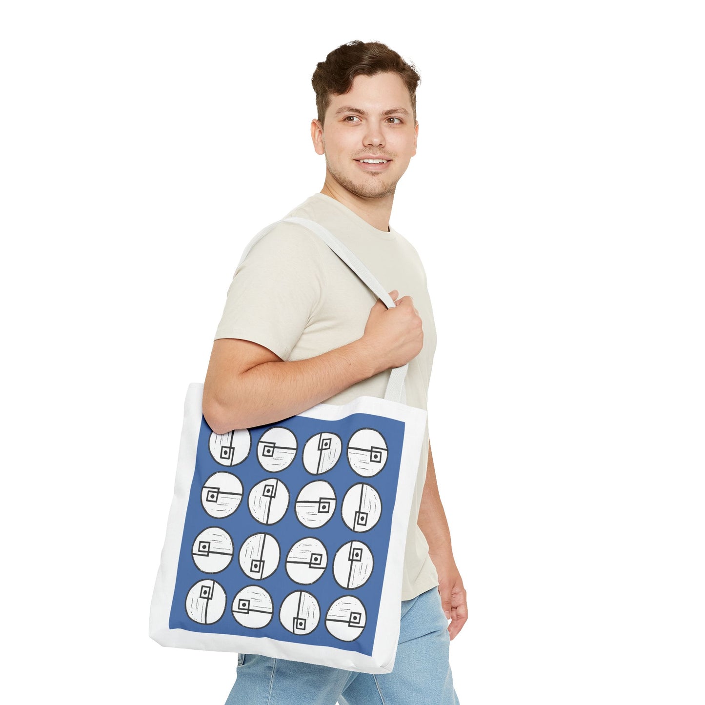 Rotating Rectangle Blue Tote Bag - InkLovePrint