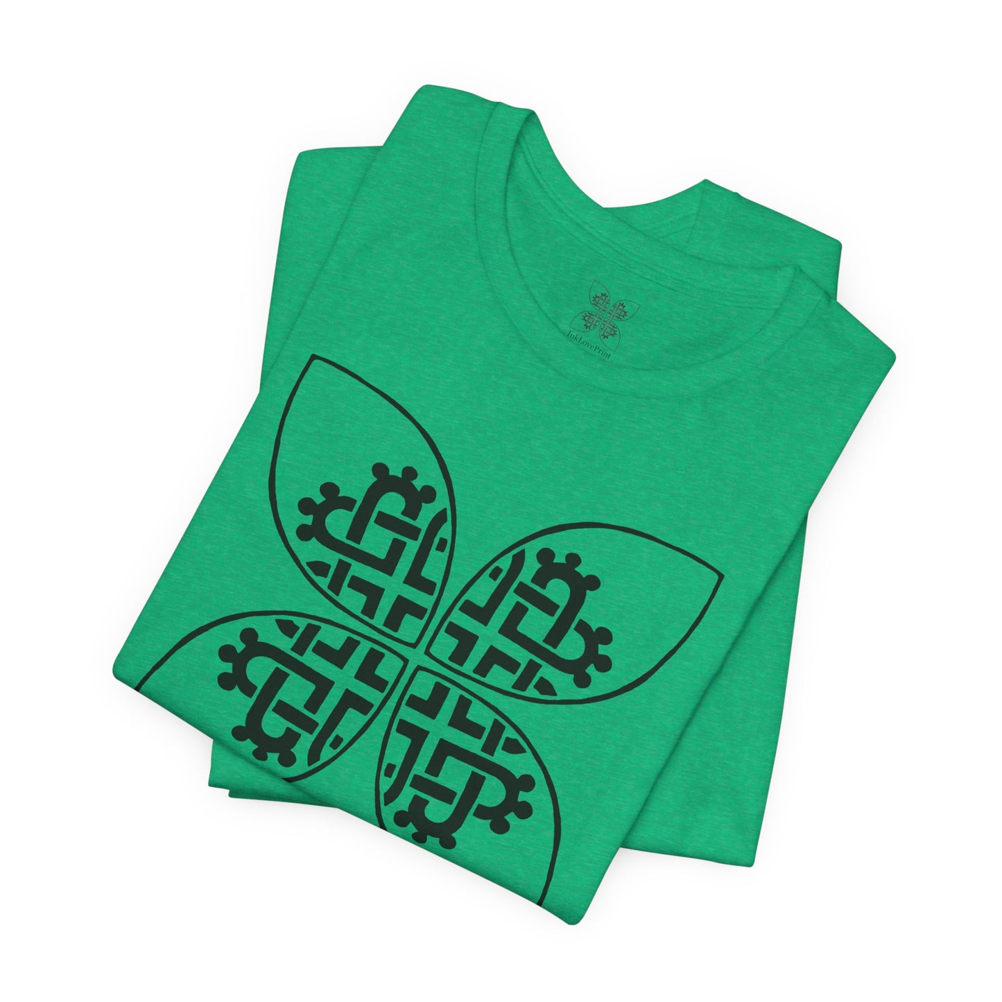 Celtic Heart Motif Black Design T-Shirt - InkLovePrint