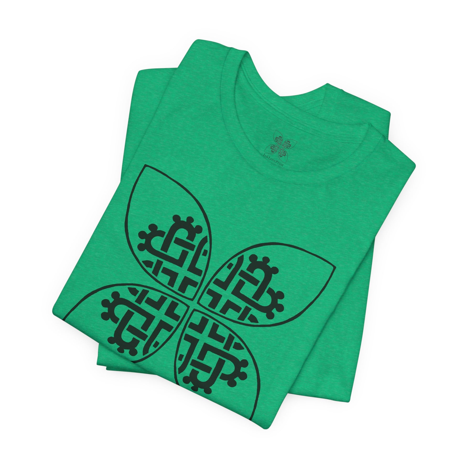 Celtic Heart Motif Black Design T-Shirt - InkLovePrint