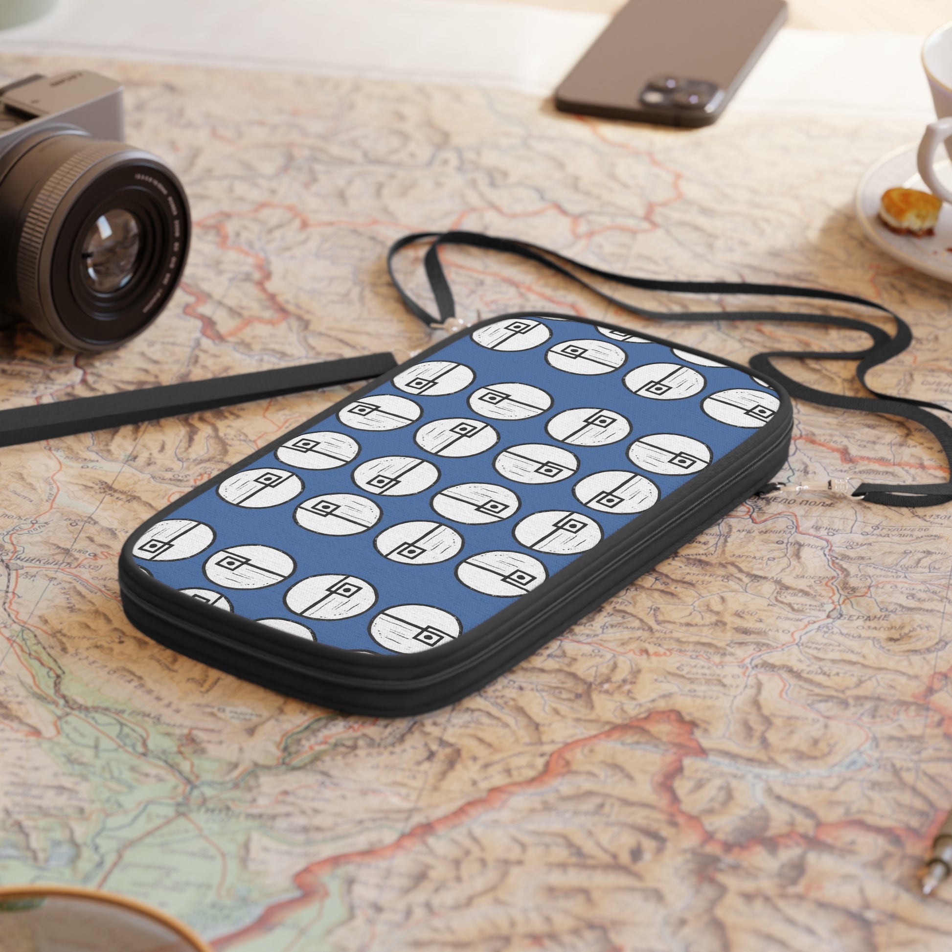 Rotating Rectangle Blue Passport Wallet - InkLovePrint