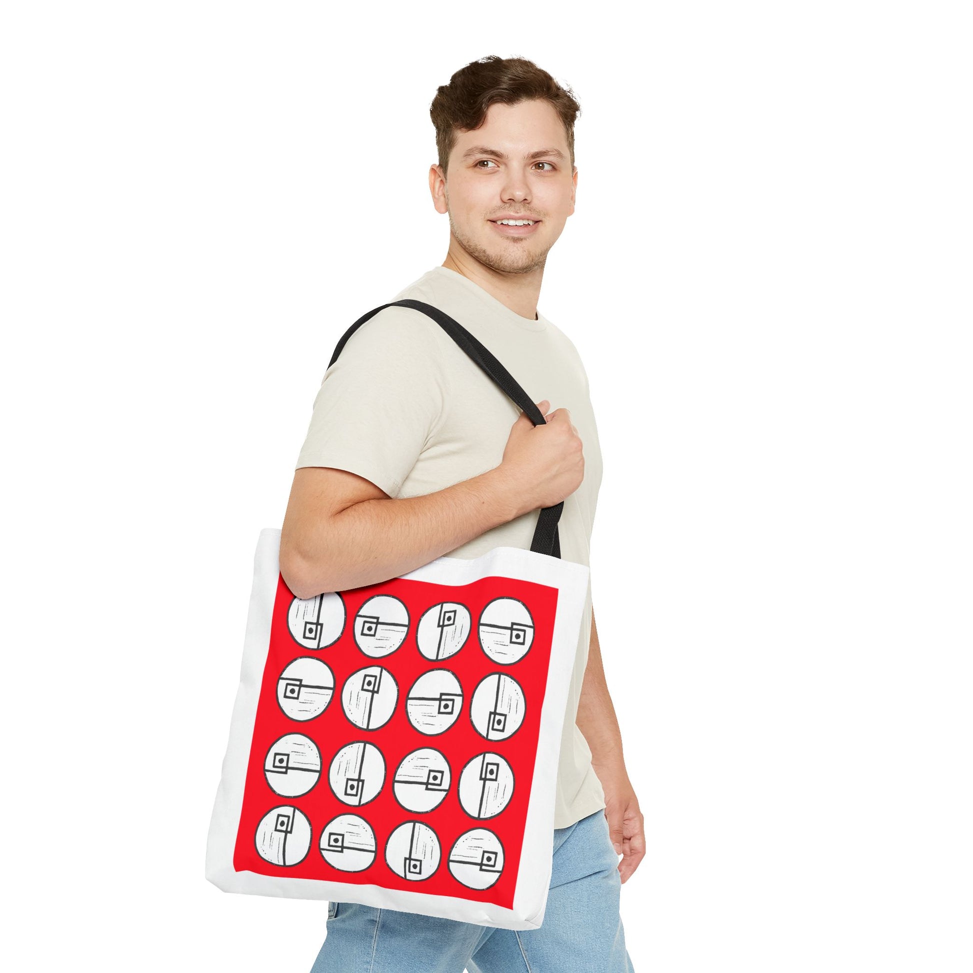 Rotating Rectangle Red Tote Bag - InkLovePrint