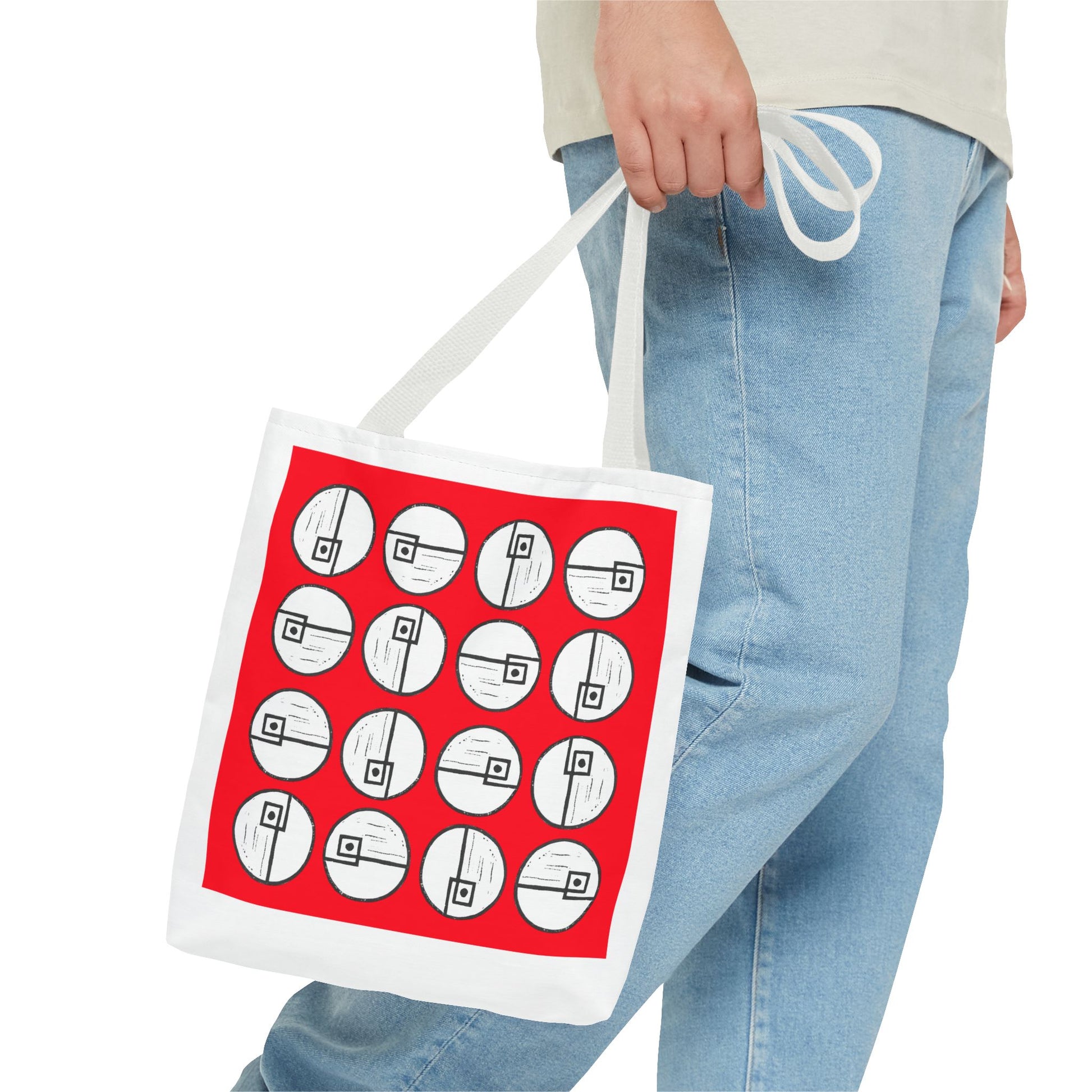 Rotating Rectangle Red Tote Bag - InkLovePrint