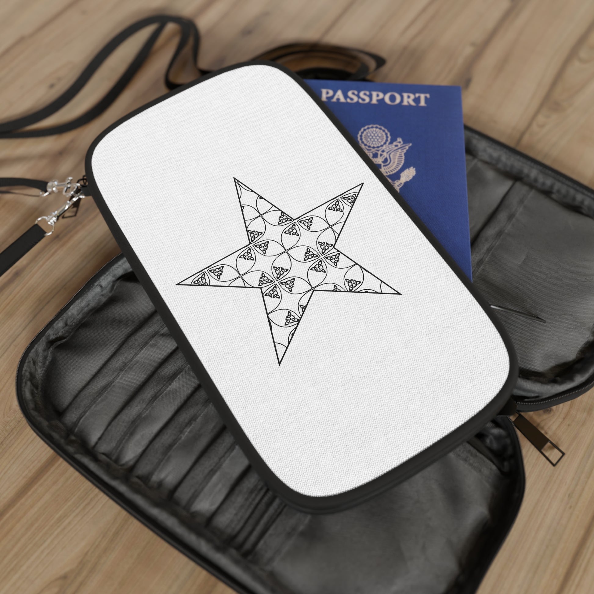 Trinity Star White Passport Wallet - InkLovePrint