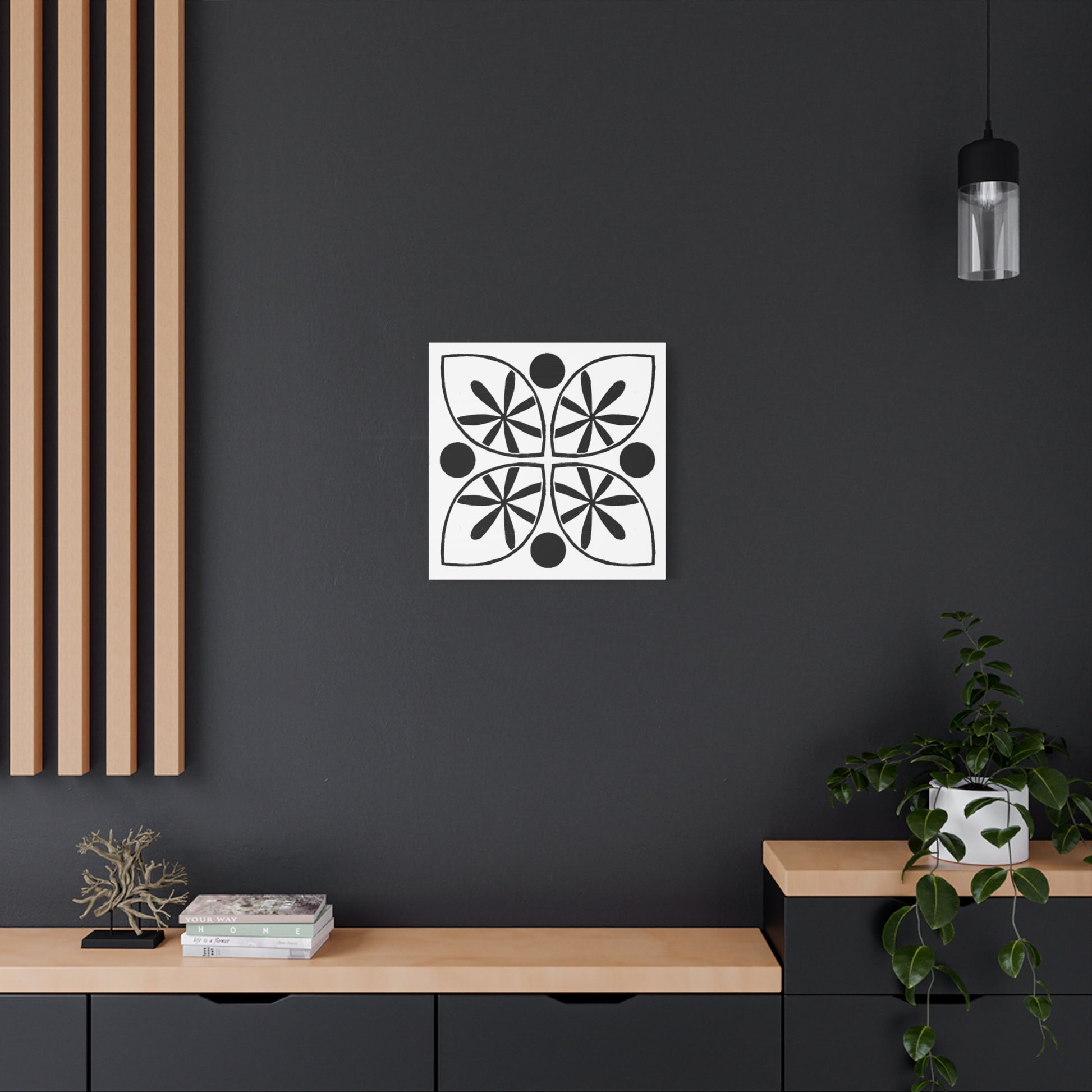 Black Flower Artwork - canvas - InkLovePrint