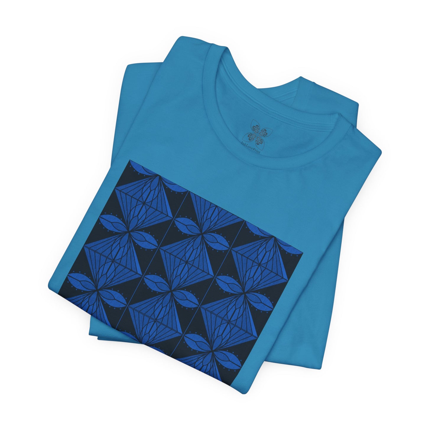 Geometric Blue Unisex T-Shirt - InkLovePrint