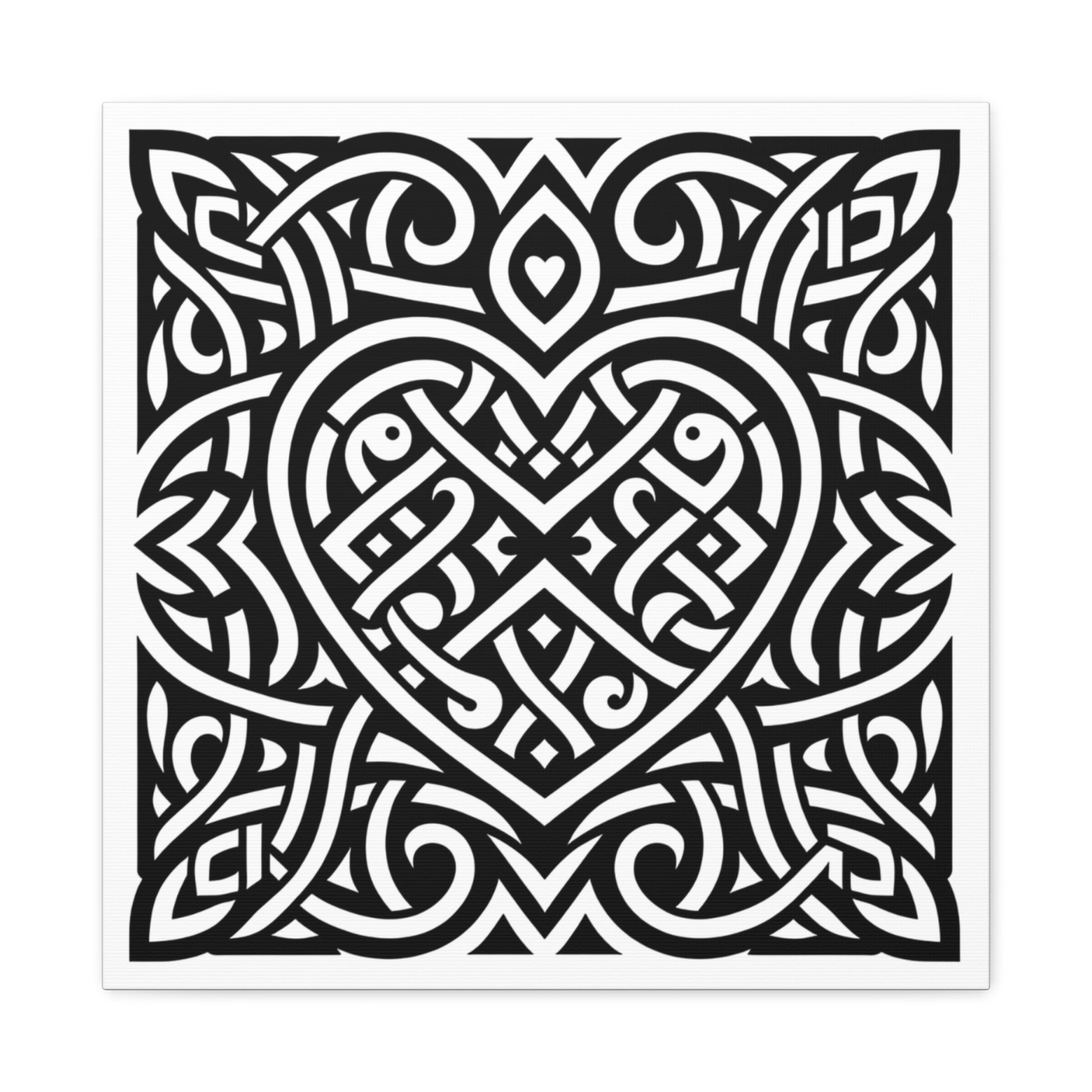 Framed Celtic Heart Artwork - Canvas - InkLovePrint