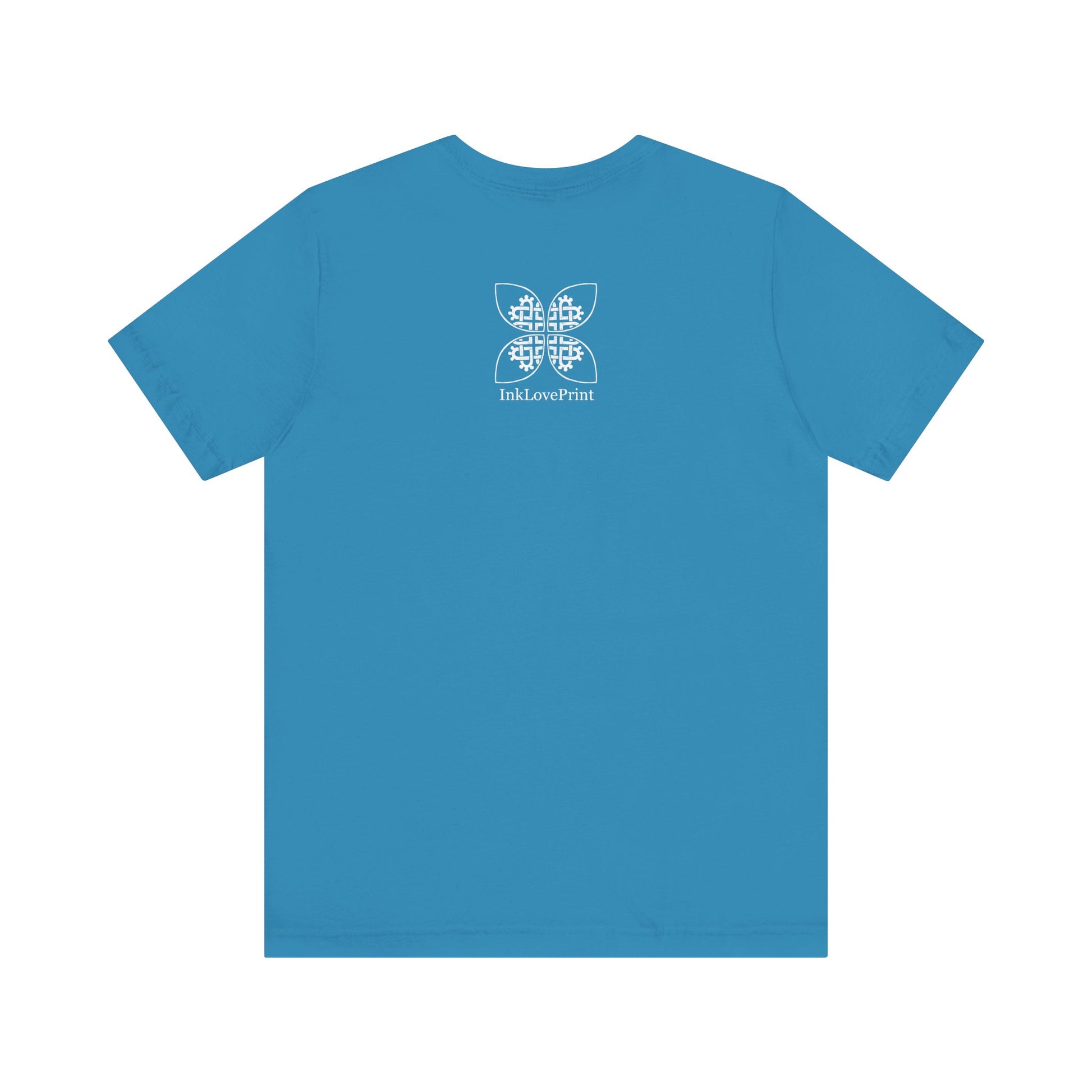 Celtic Heart Motif White Design T-Shirt - InkLovePrint