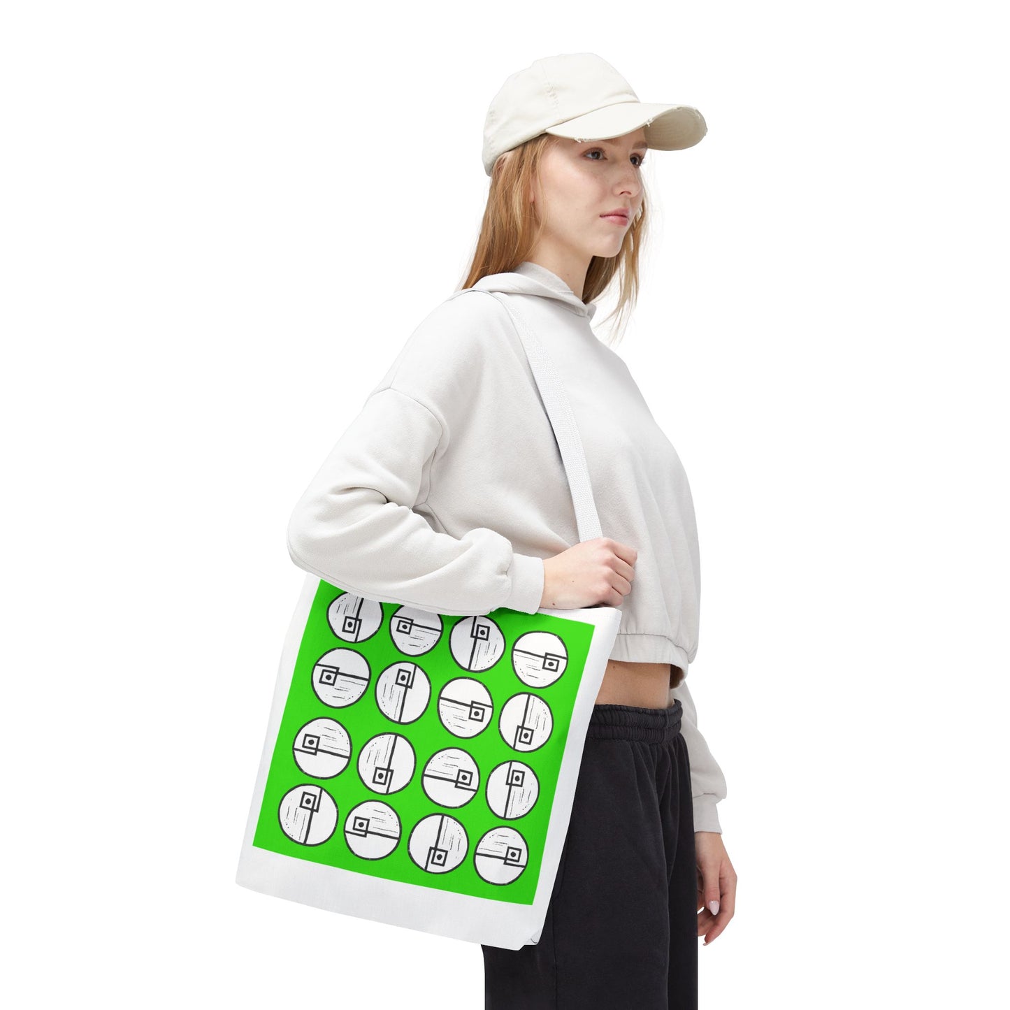 Rotating Rectangle Green Tote Bag - InkLovePrint