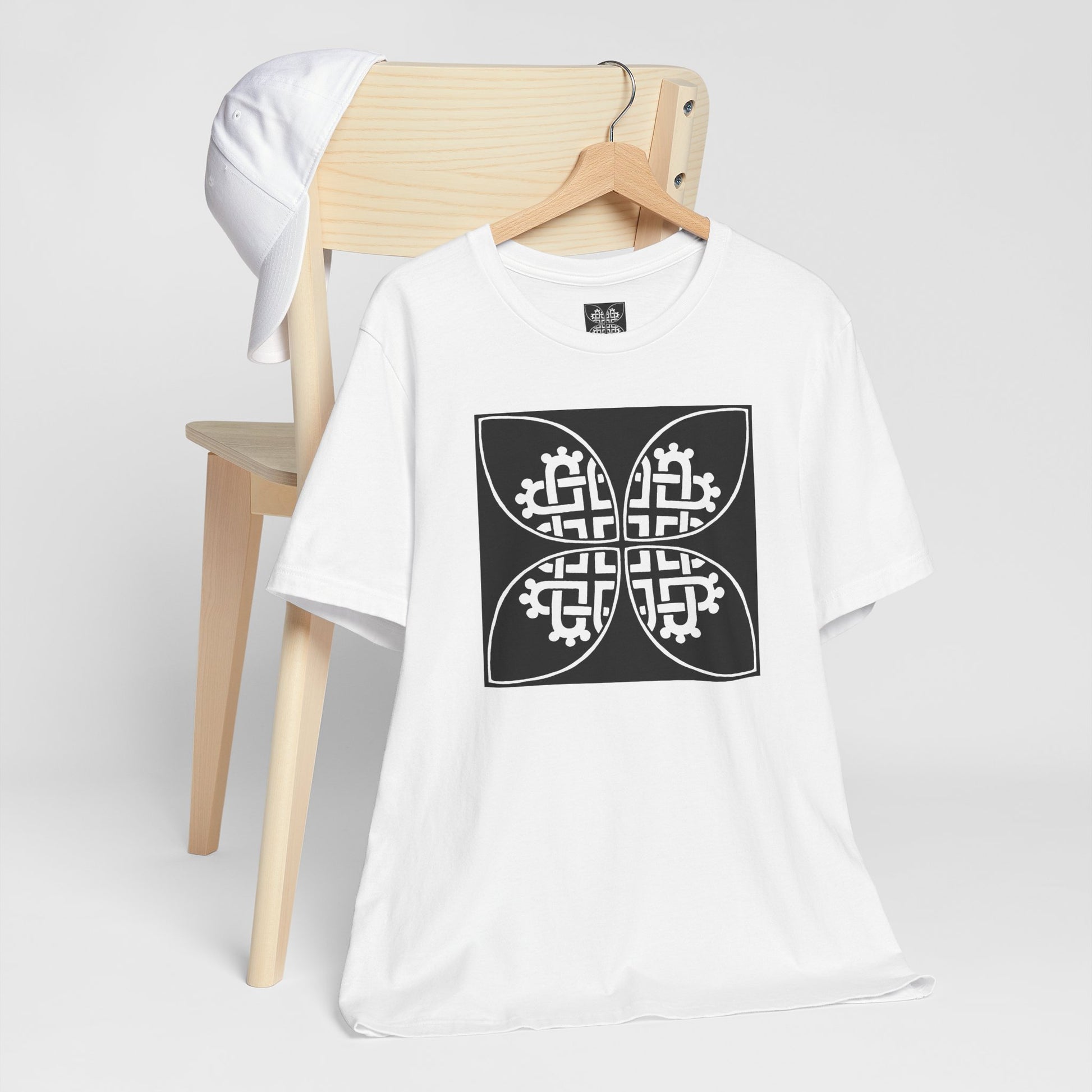 Celtic Heart Motif White Design T-Shirt - InkLovePrint