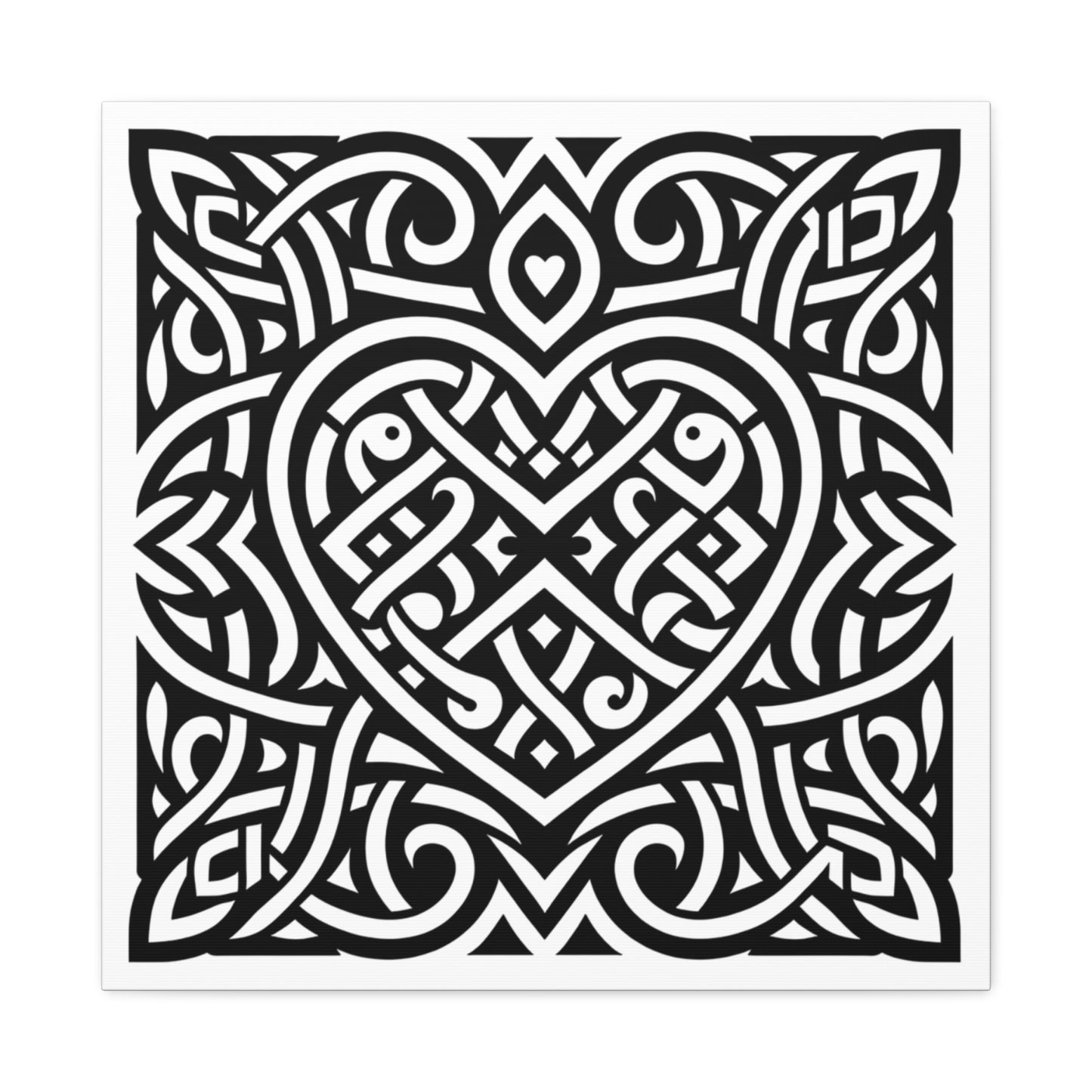 Framed Celtic Heart Artwork - Canvas - InkLovePrint