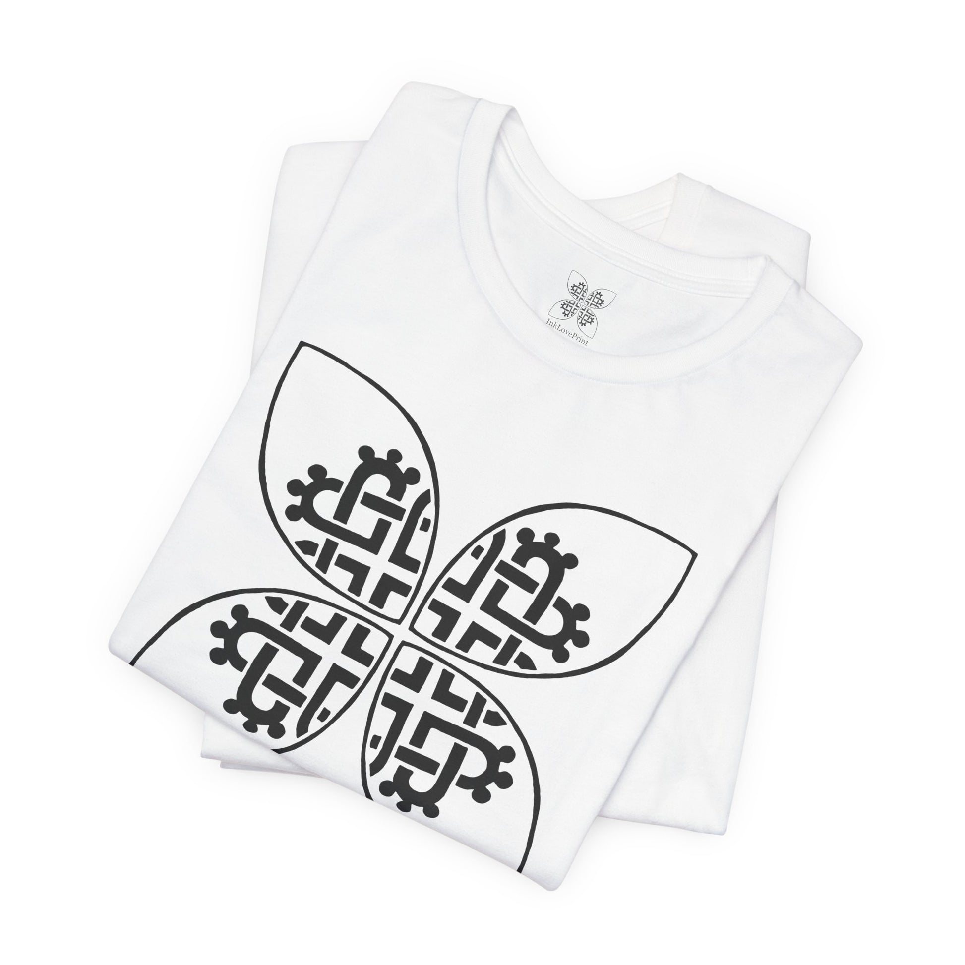 Celtic Heart Motif Black Design T-Shirt - InkLovePrint