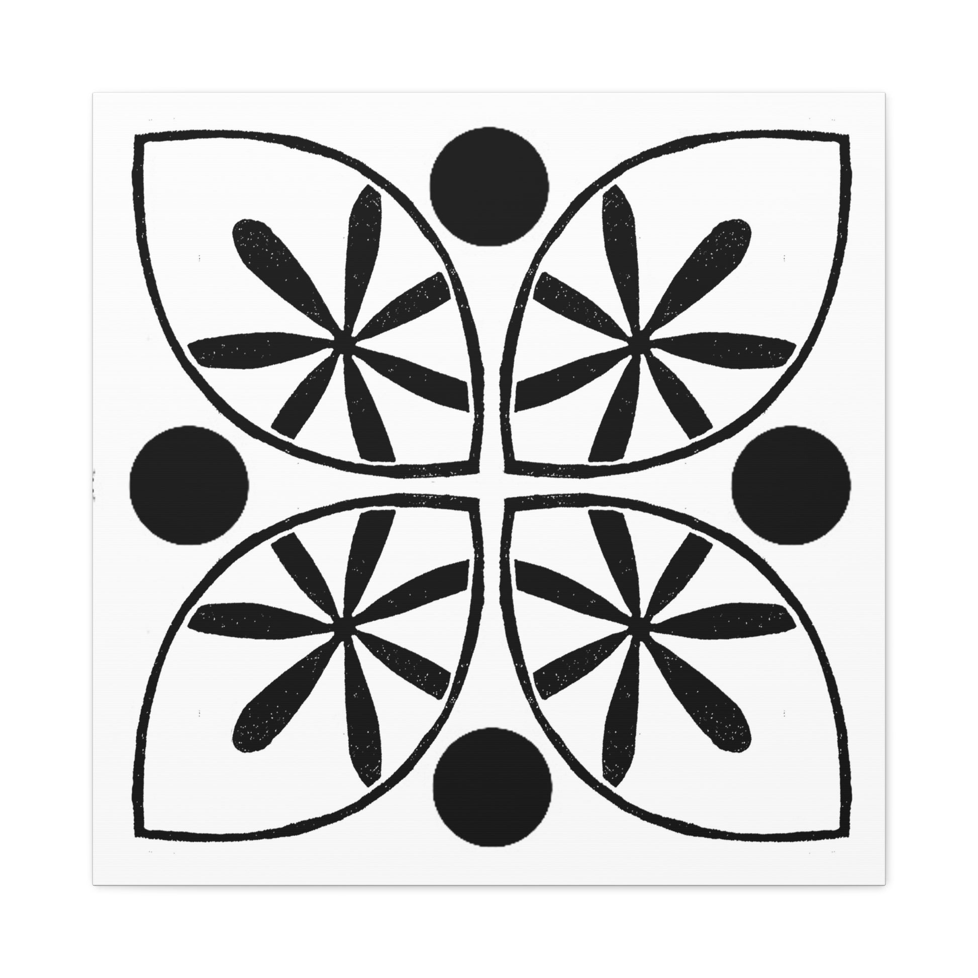 Black Flower Artwork - canvas - InkLovePrint