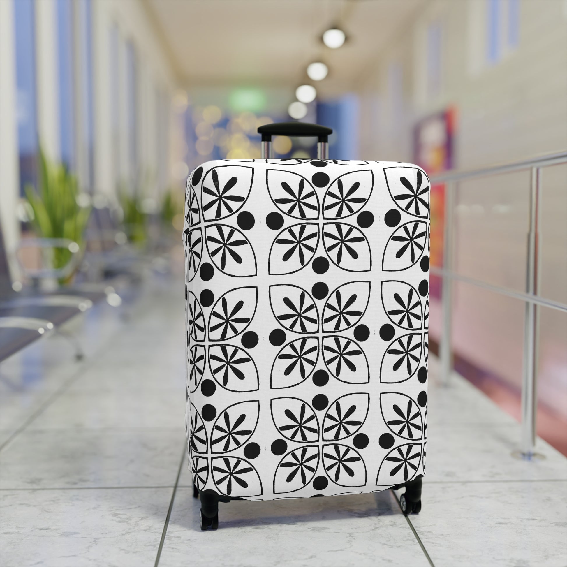 Black Flower Luggage Cover - InkLovePrint