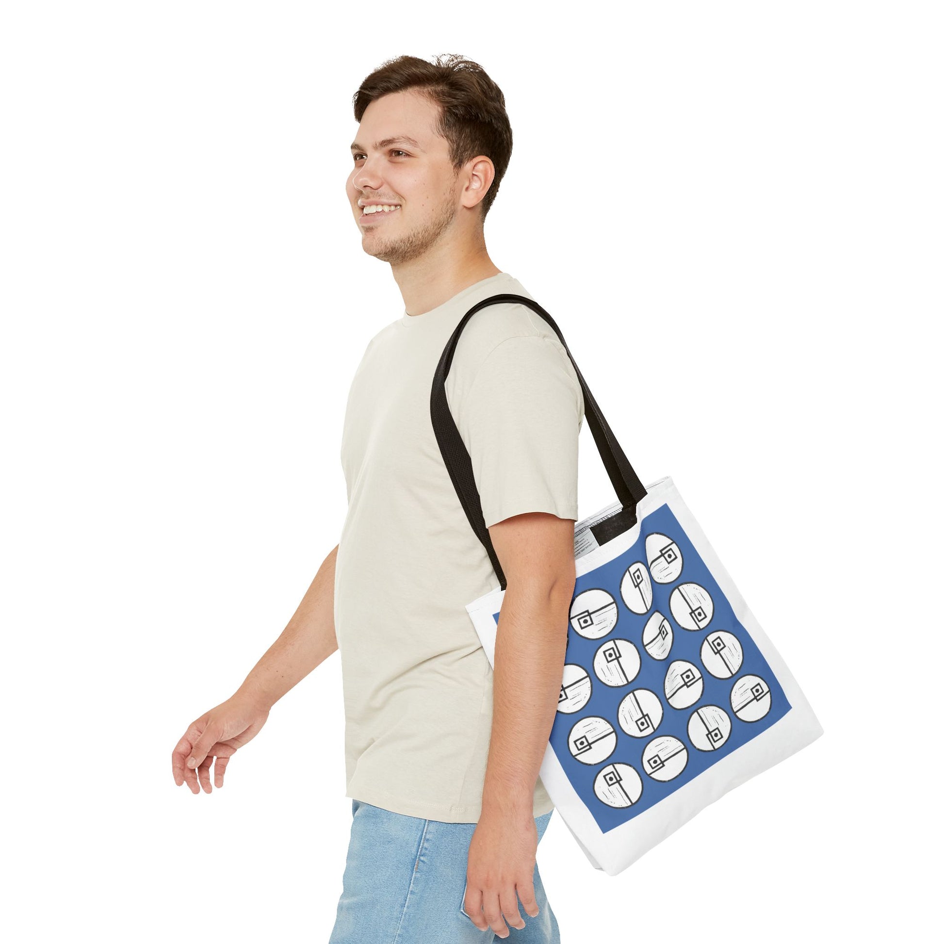 Rotating Rectangle Blue Tote Bag - InkLovePrint