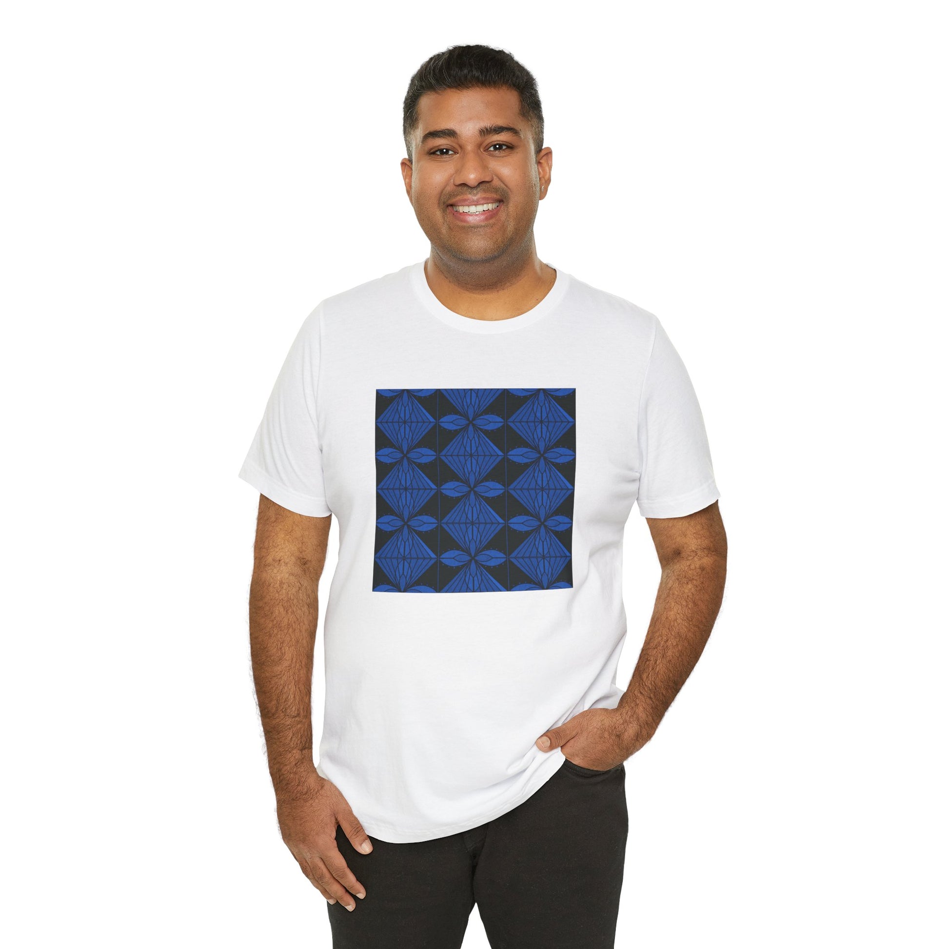 Geometric Blue Unisex T-Shirt - InkLovePrint