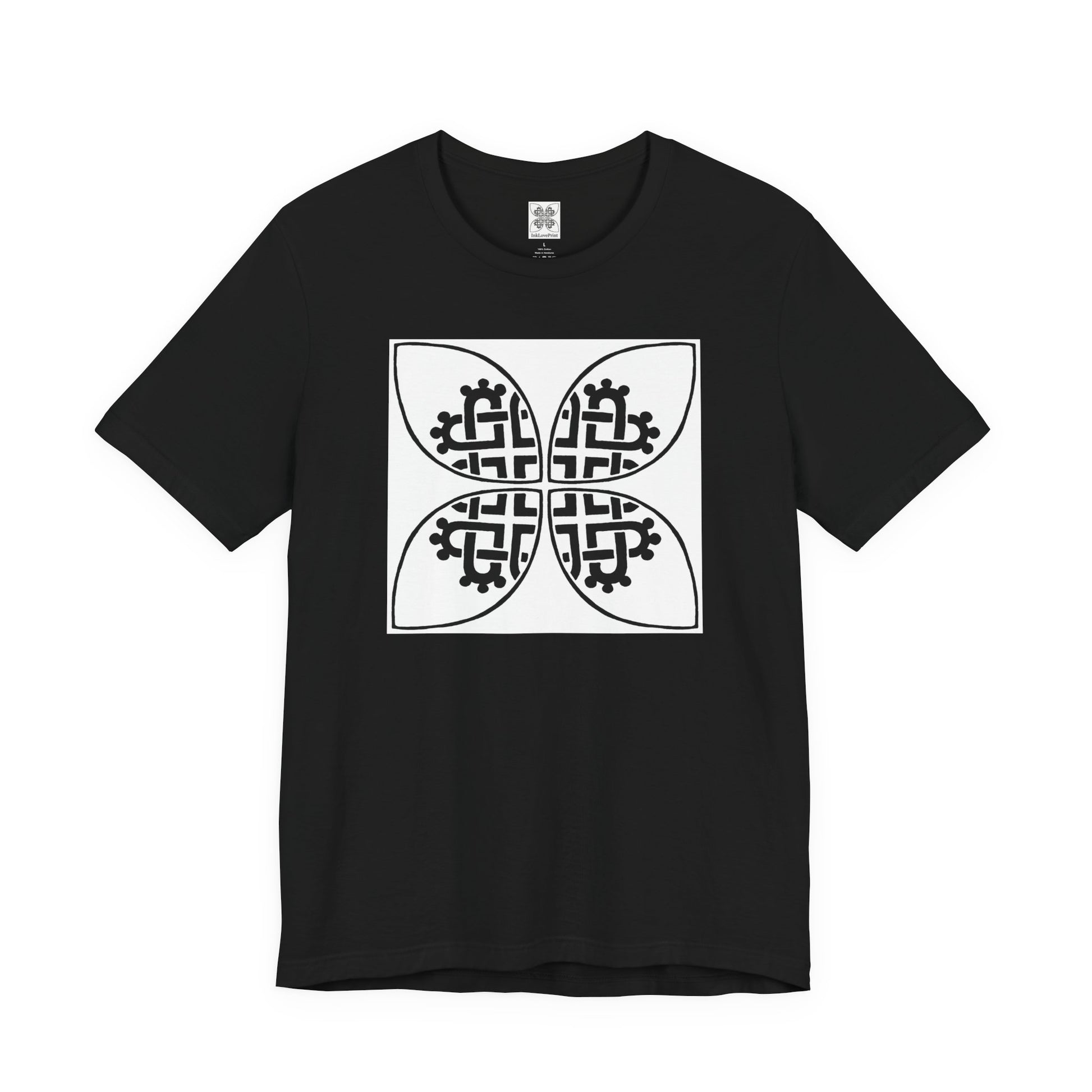 Celtic Heart Motif Black Design T-Shirt - InkLovePrint