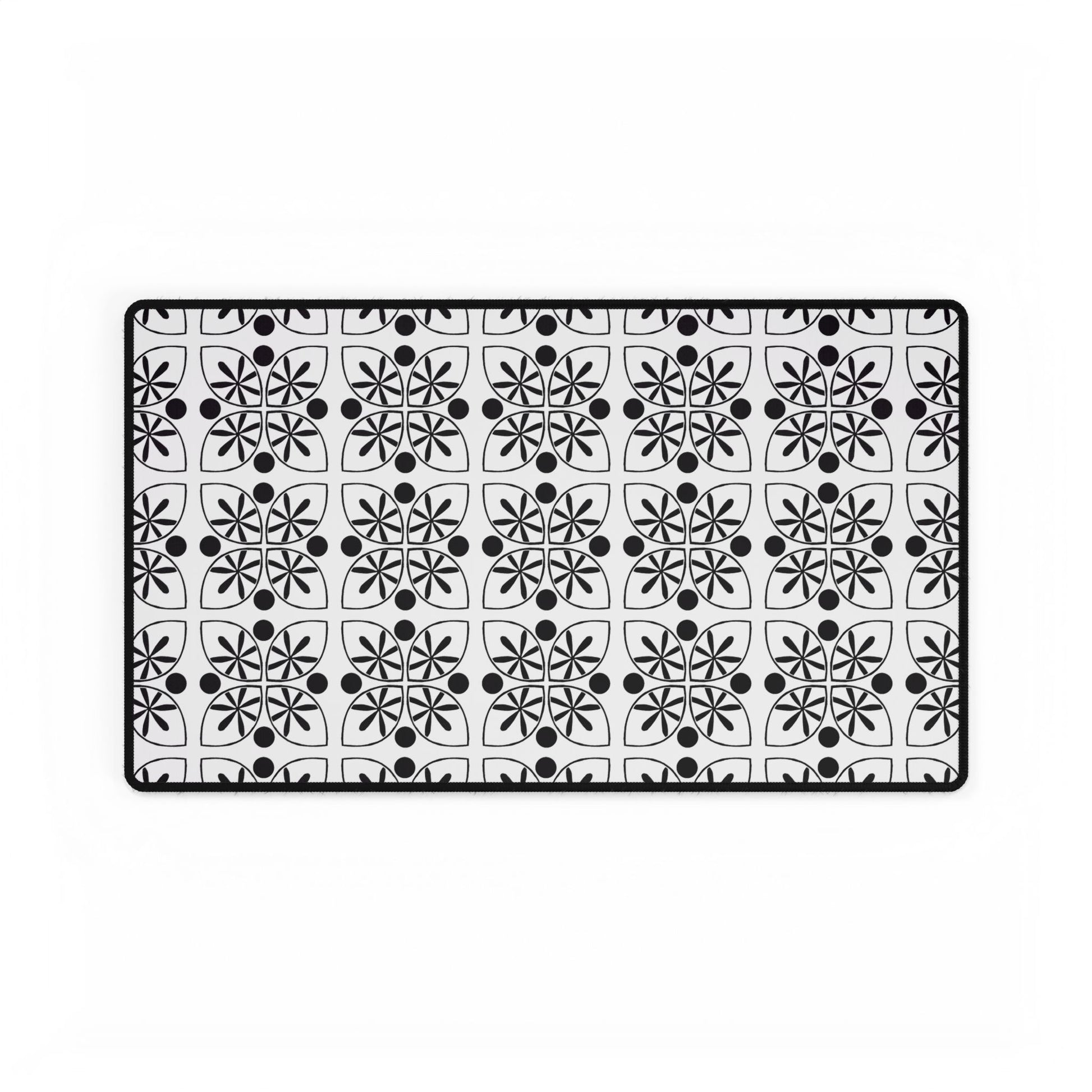 Black Flower Desk Mat - InkLovePrint