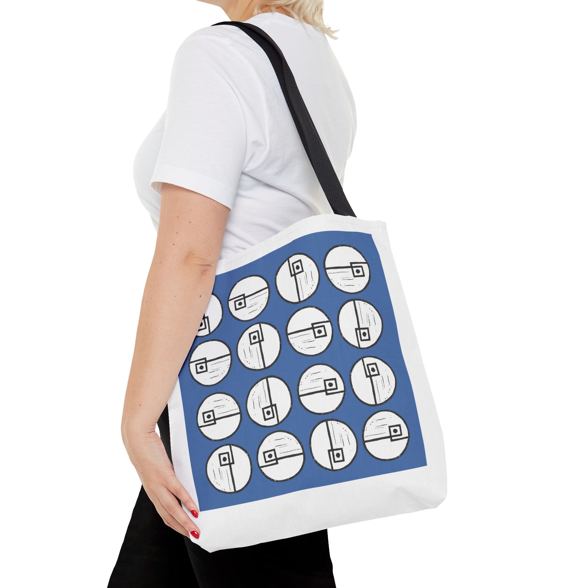 Rotating Rectangle Blue Tote Bag - InkLovePrint