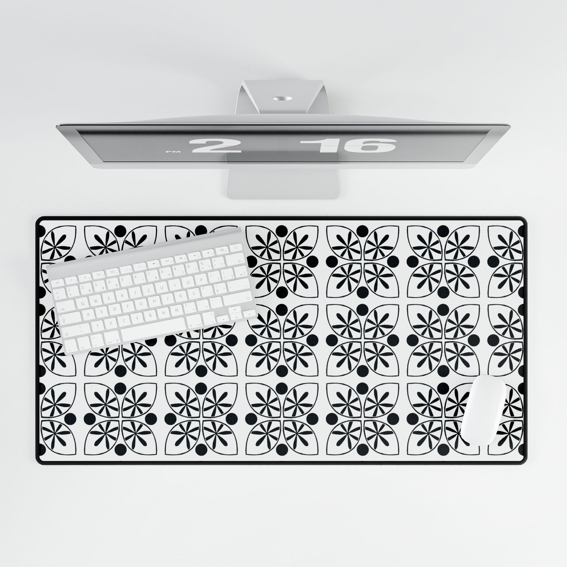 Black Flower Desk Mat - InkLovePrint