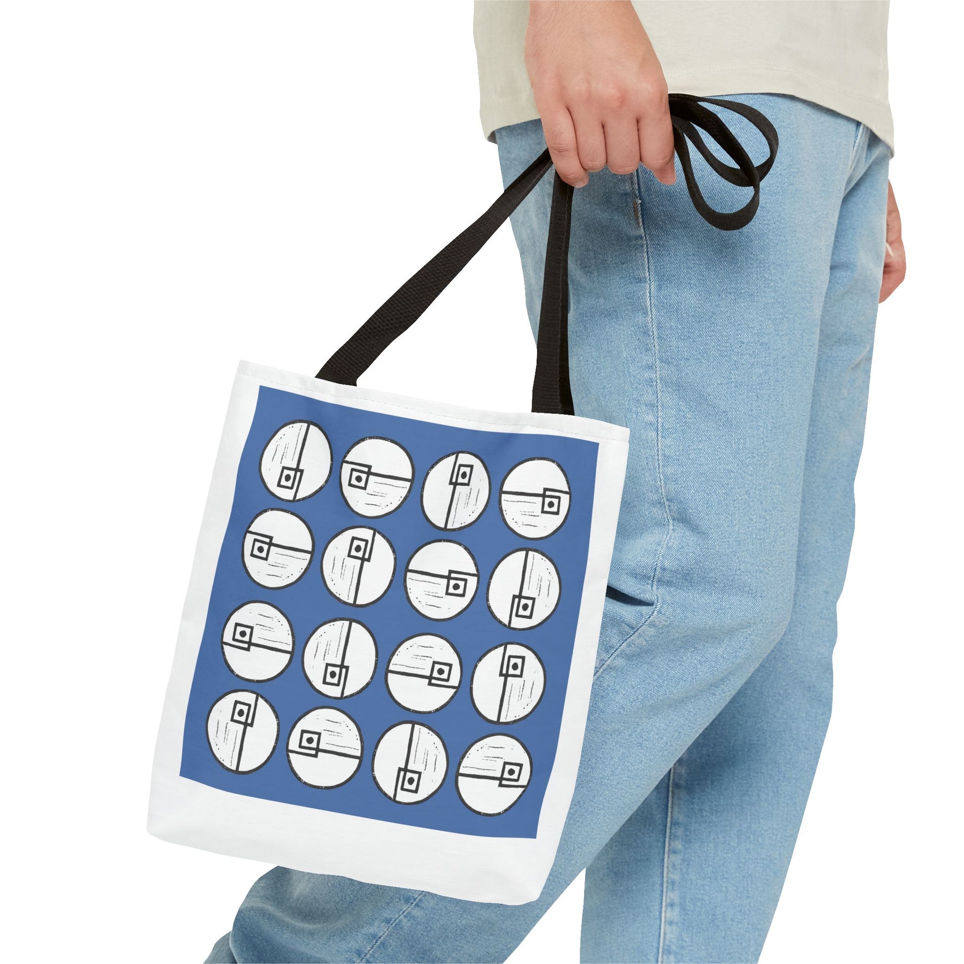 Rotating Rectangle Blue Tote Bag - InkLovePrint