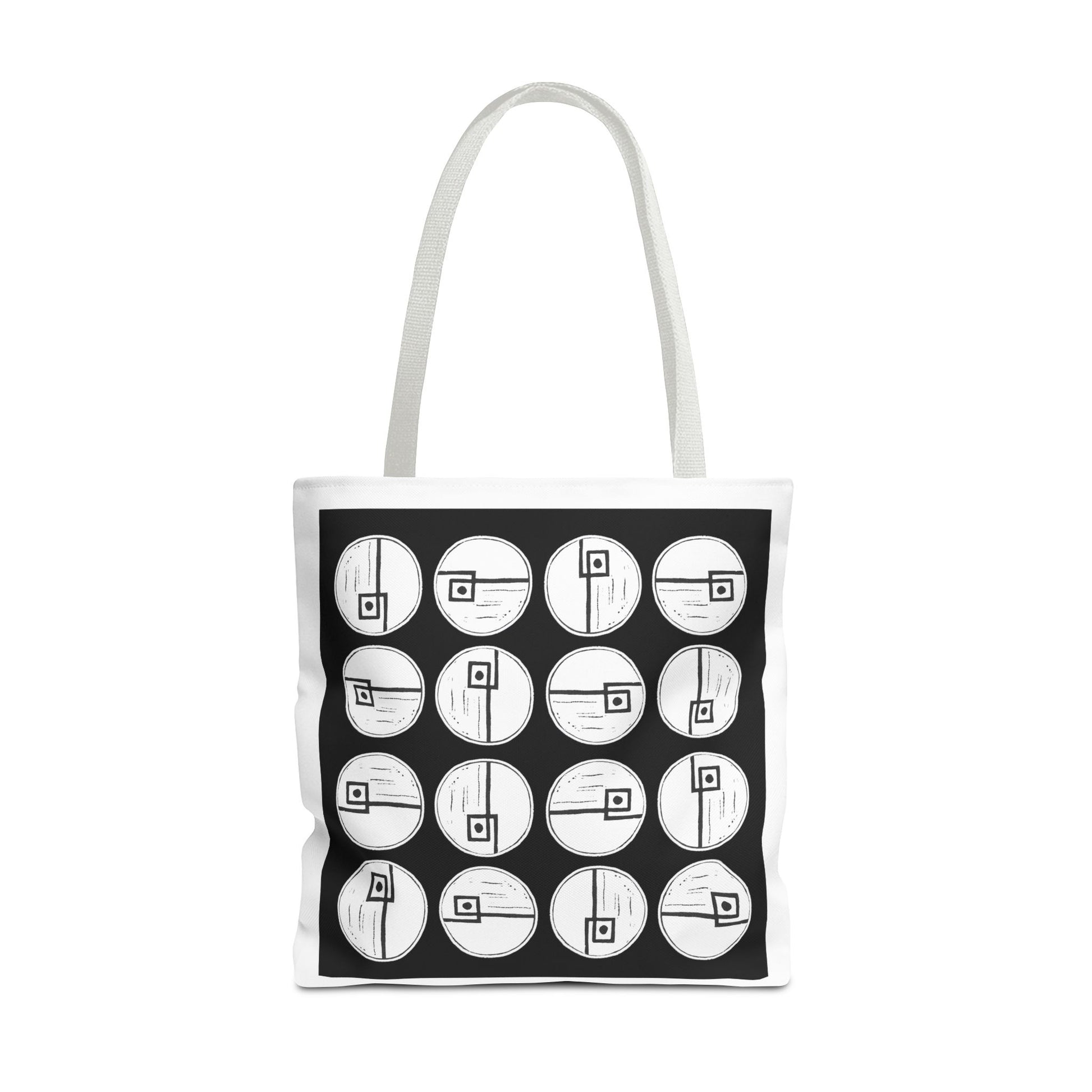 Rotating Rectangle Black Tote Bag - InkLovePrint