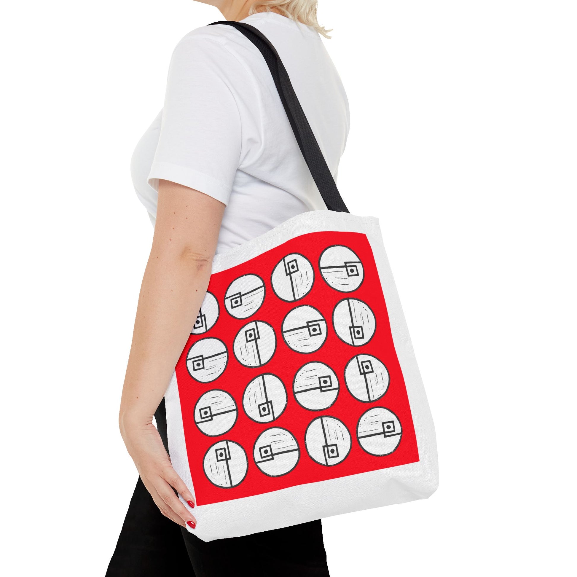 Rotating Rectangle Red Tote Bag - InkLovePrint